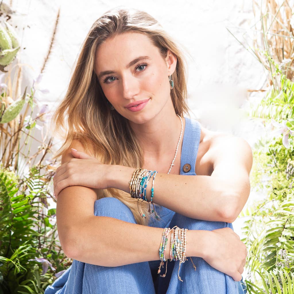 Mixed Media Bracelet - Harmony/Blue Howlite/Gold - Image 6