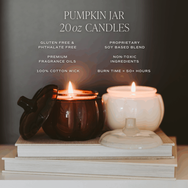 Warm and Cozy Soy Candle - 20oz Pumpkin Jar - Image 5