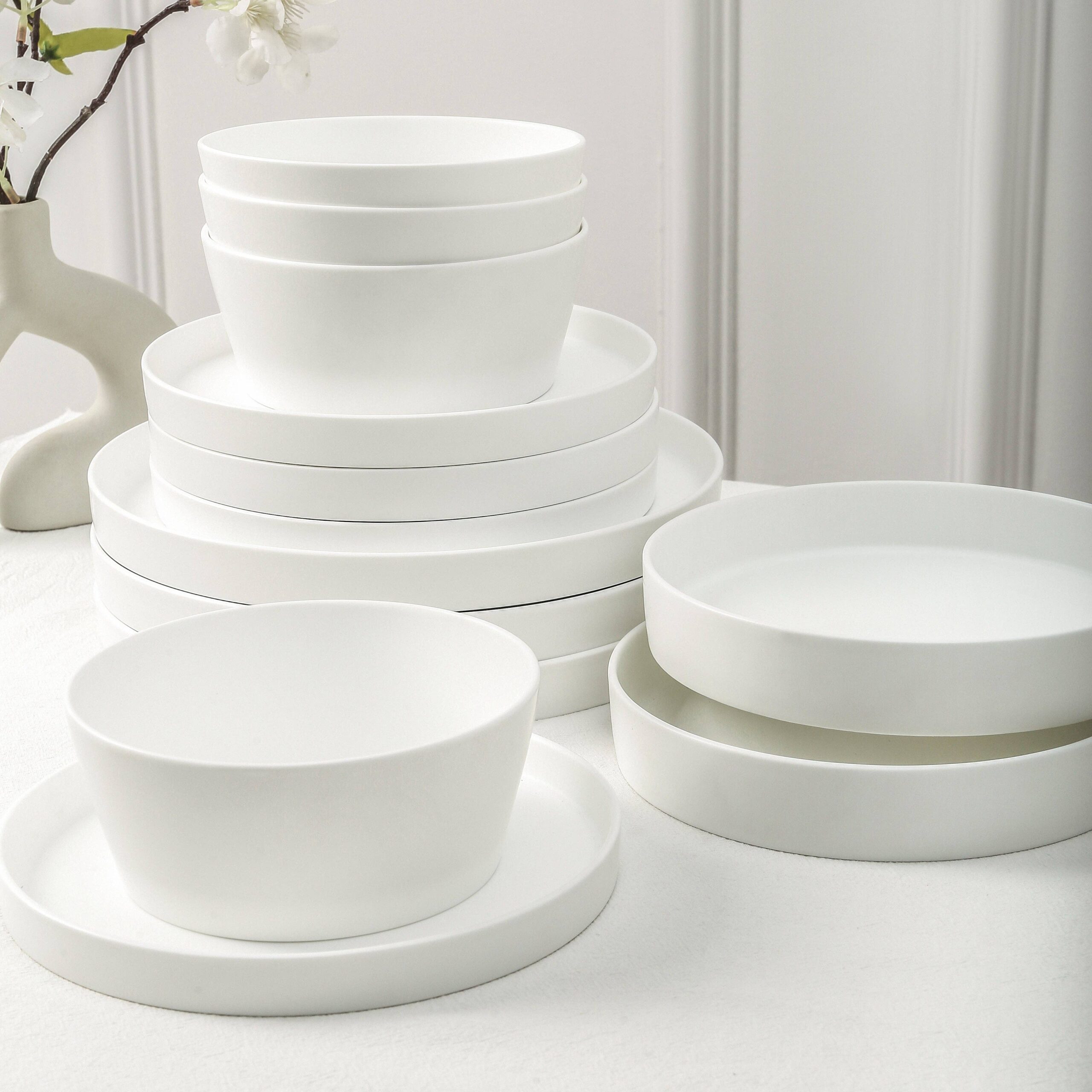 Fosca Bone China Dinnerware Set - Matte White - Image 3
