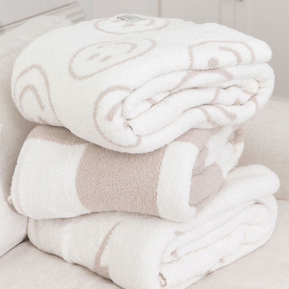 Checker Luxe Home Blanket: Bubble Gum/Orange - Image 11