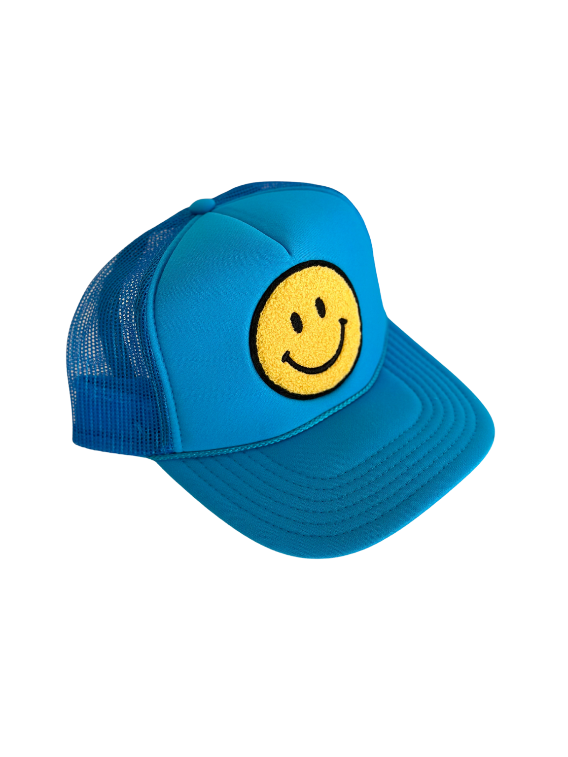 Local Beach Smiley Patch Trucker Hat: Kelly Green - Image 20