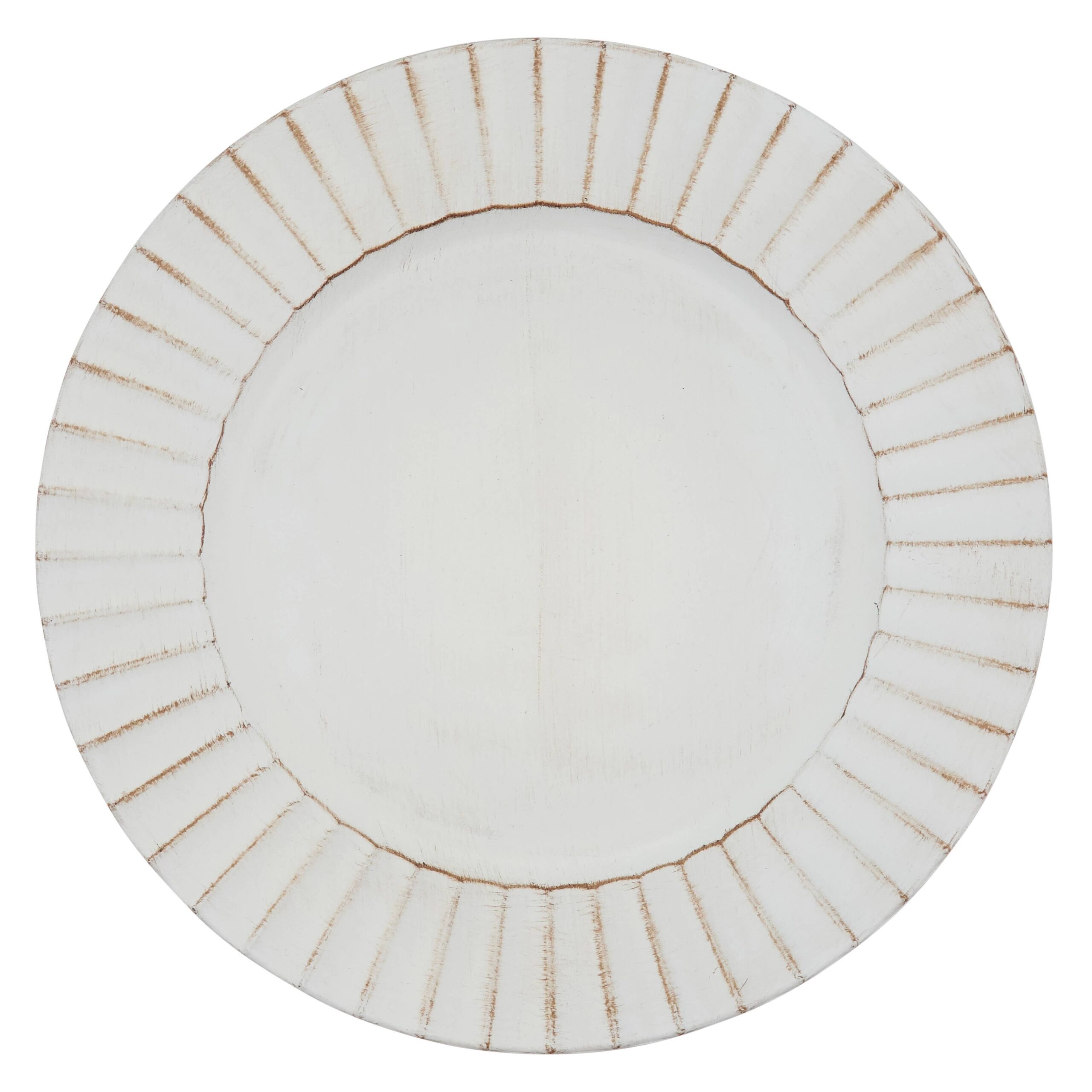 Ruffled Charger: Ivory, 13"