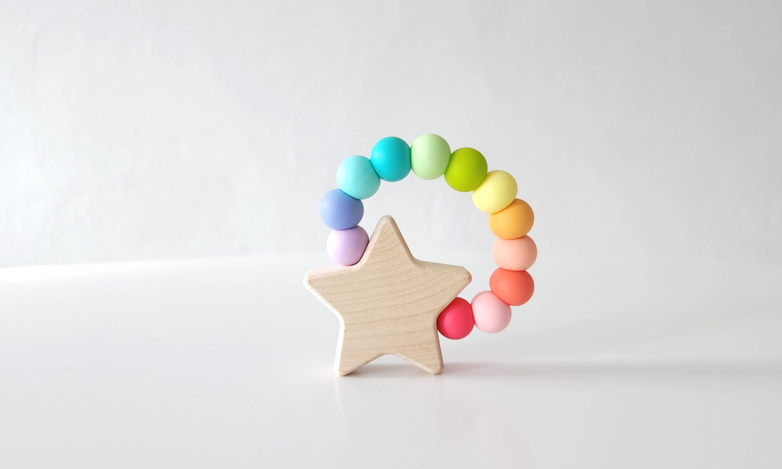 Bannor Toys - Star Charm Wood and Silicone Teething Toy for Baby - Image 4