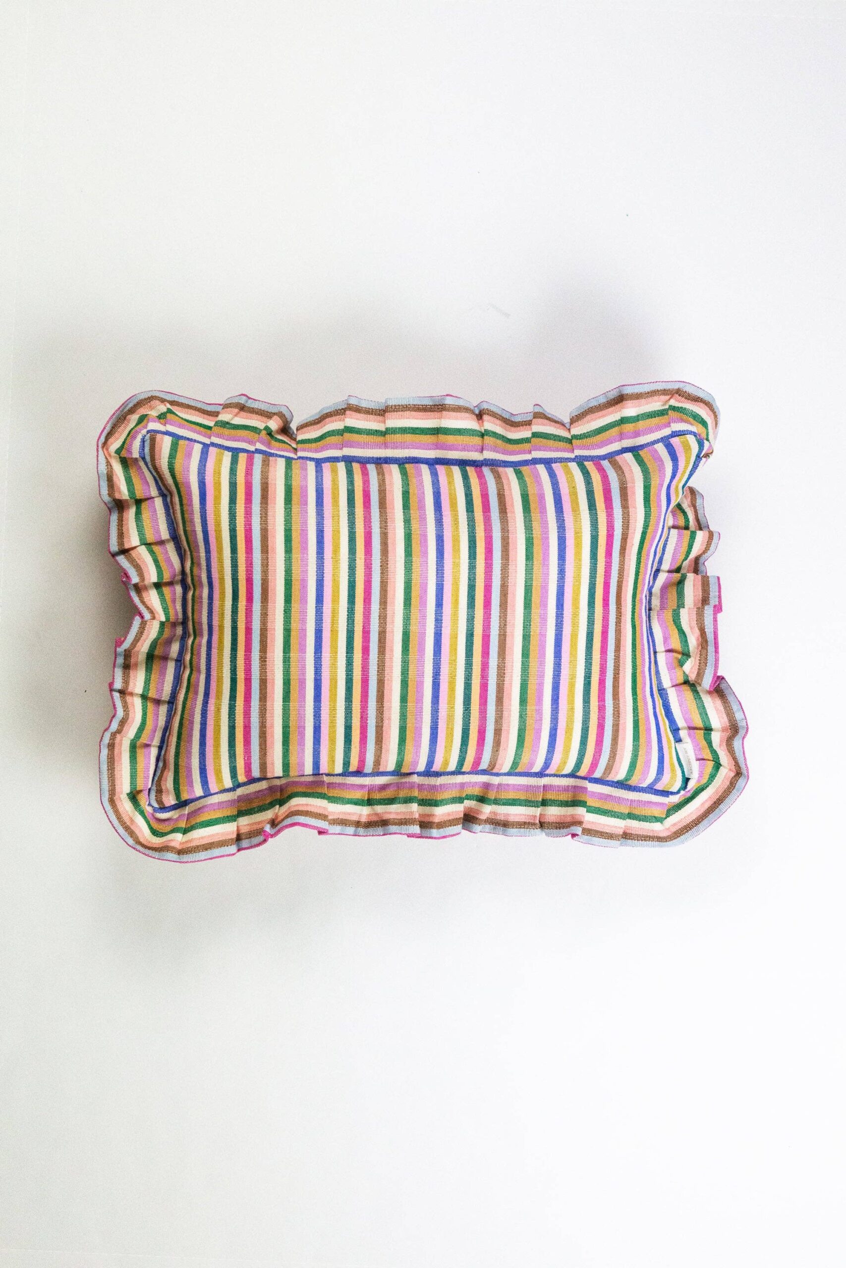Archive NY - Valentina Ruffle Rainbow Stripe Pillow