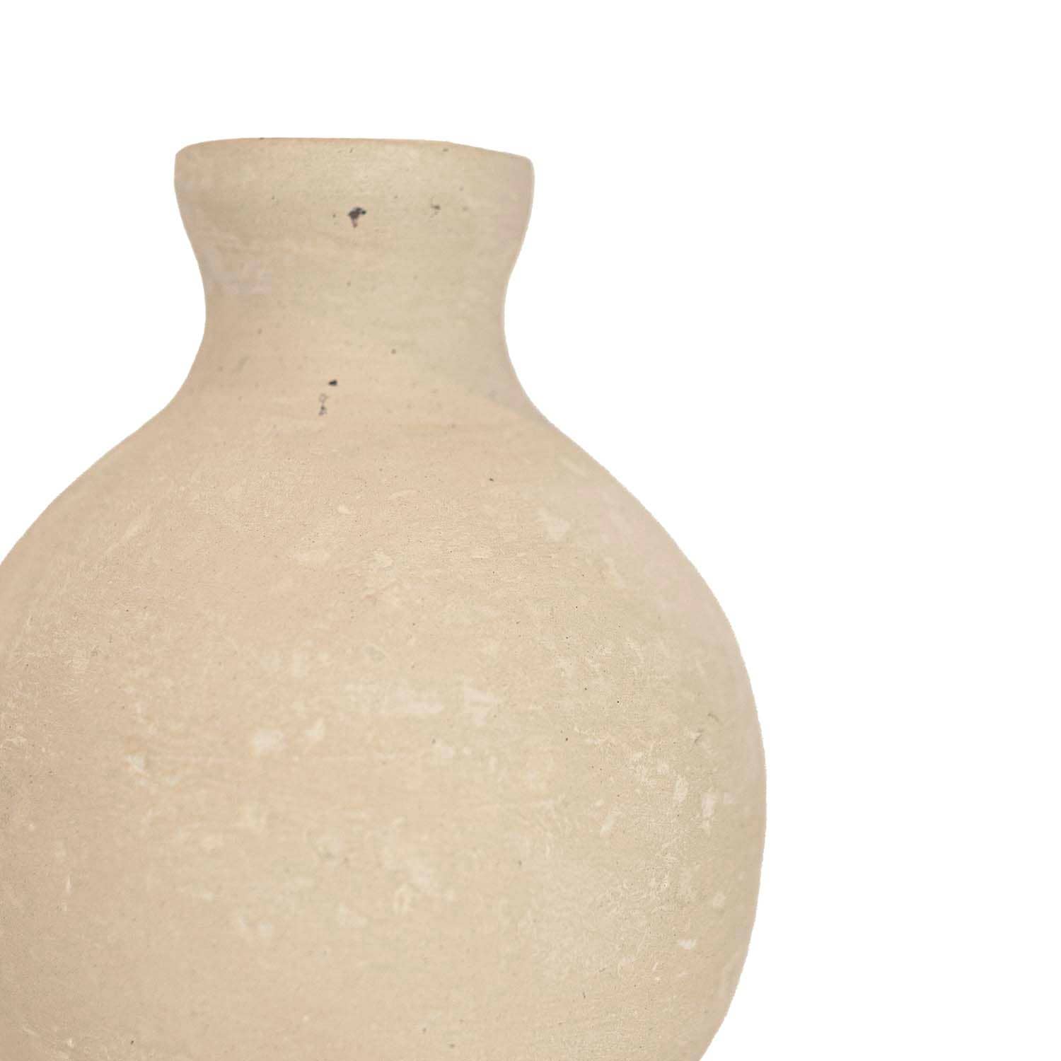 Turner Round With Neck Bud Vase Cream Paper Mache - Image 3