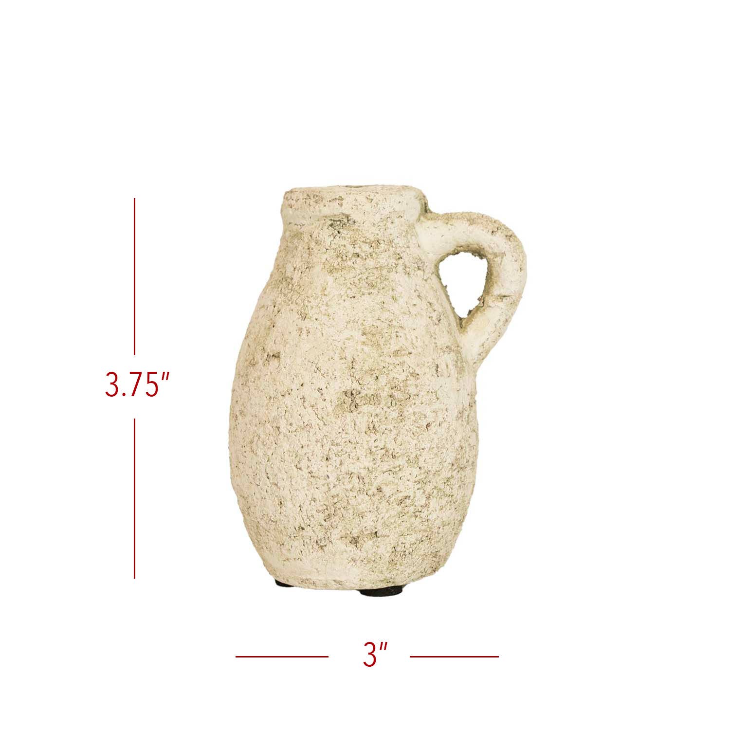 Charlotte Pitcher Bud Vase Antique White Terracotta - Image 7