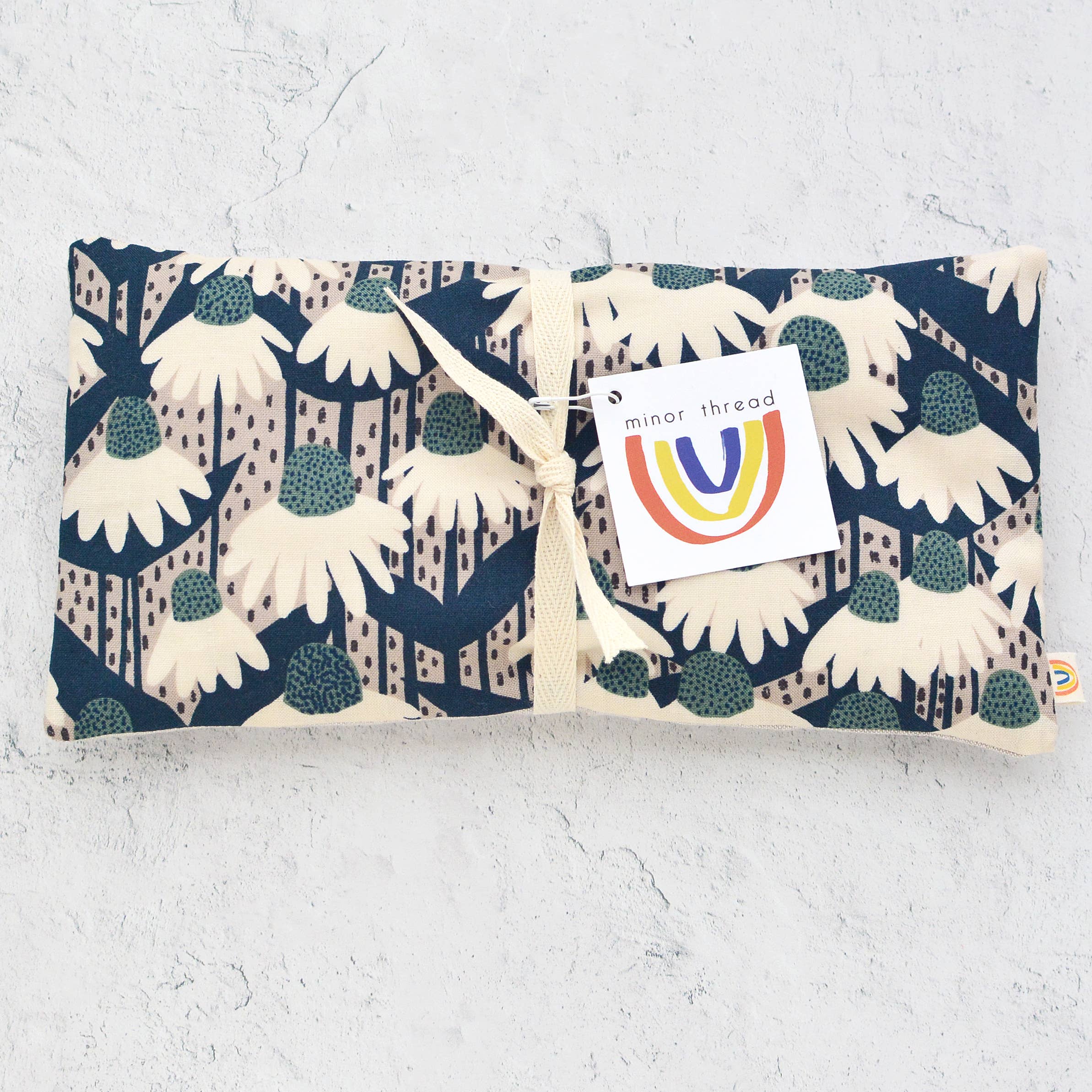 Weighted Eye Pillow in Fern Coneflower and Linen: Lavender