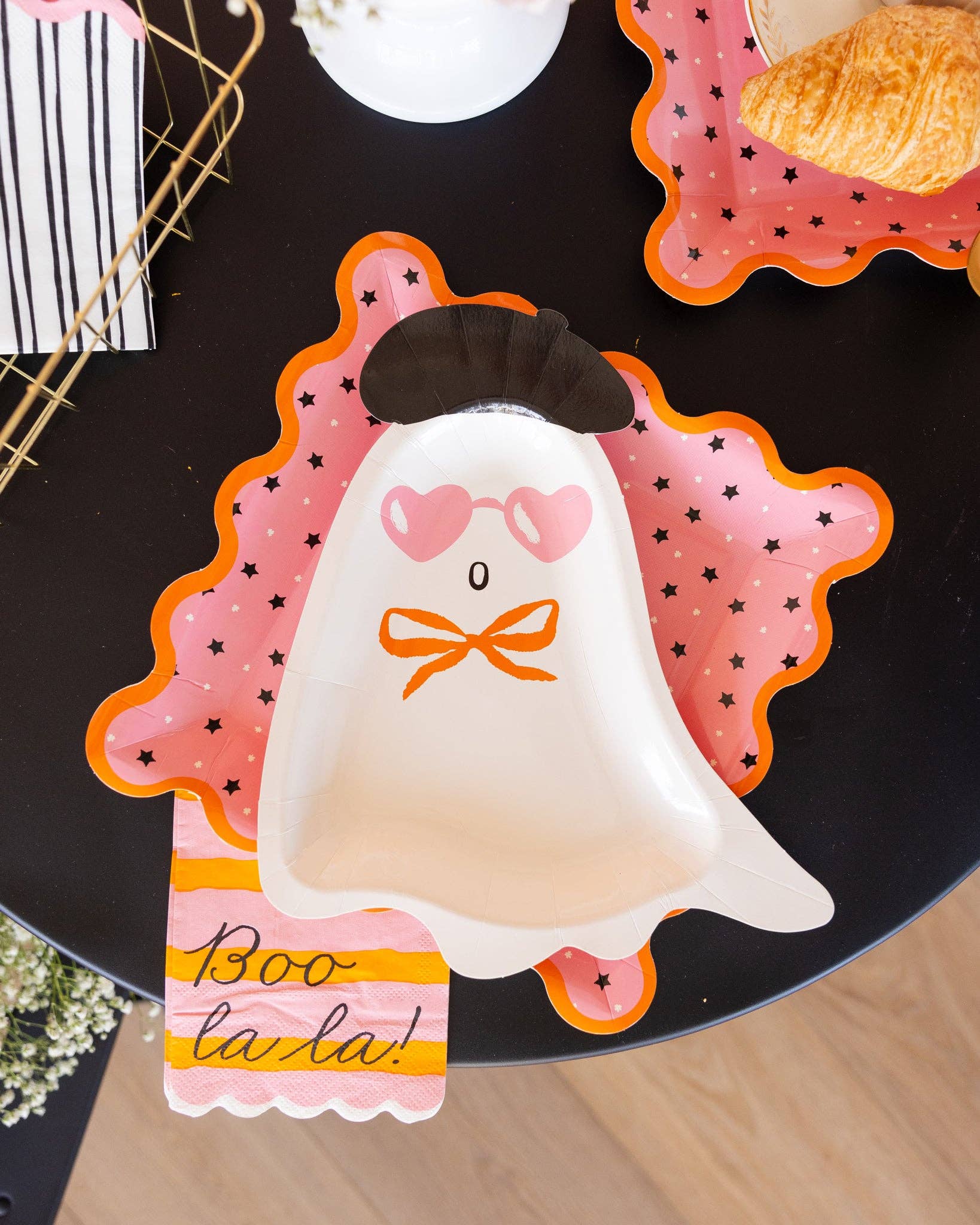 Boo La La Ghost Shaped Paper Plate - Image 2