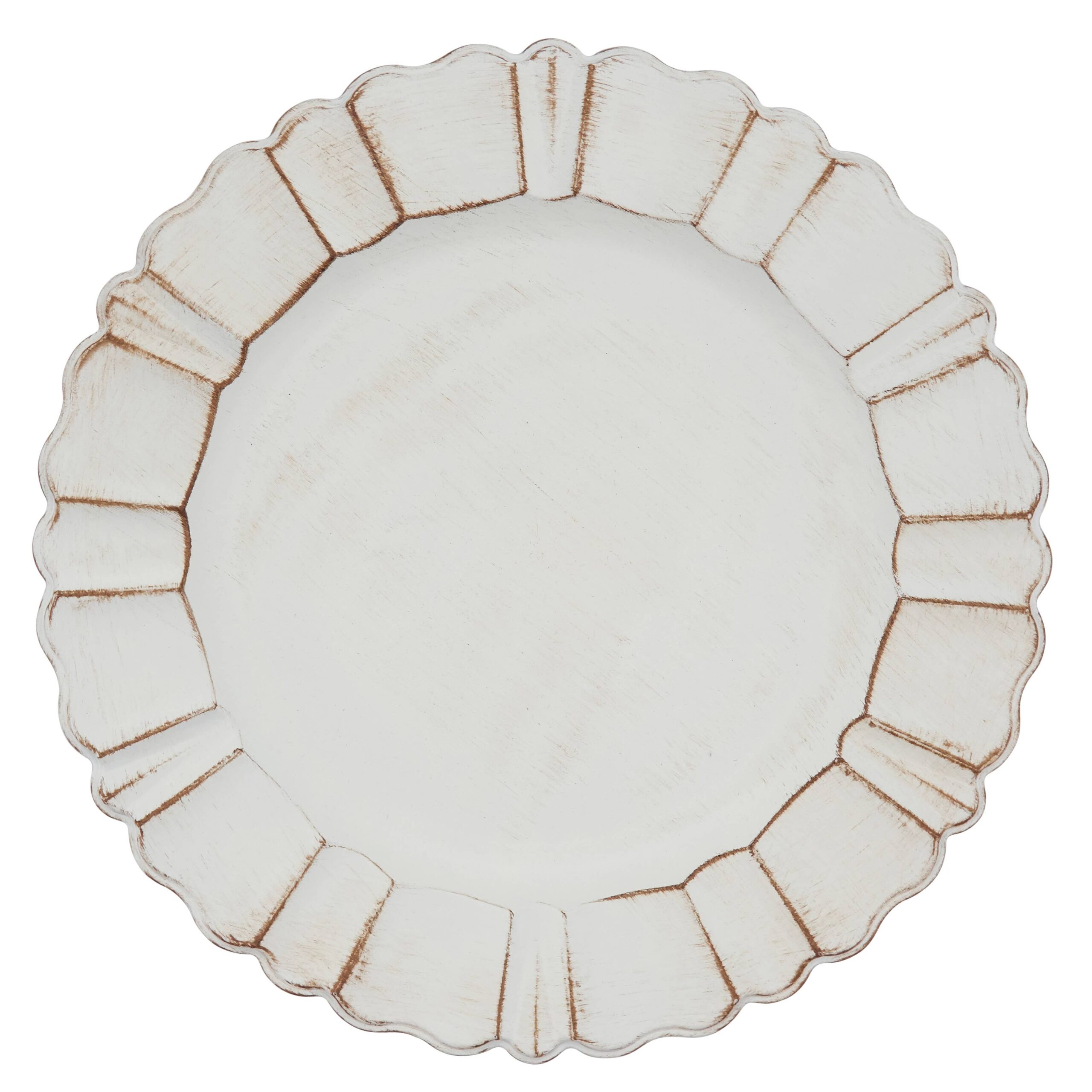 Scalloped Ruffled Charger: Ivory, 13"