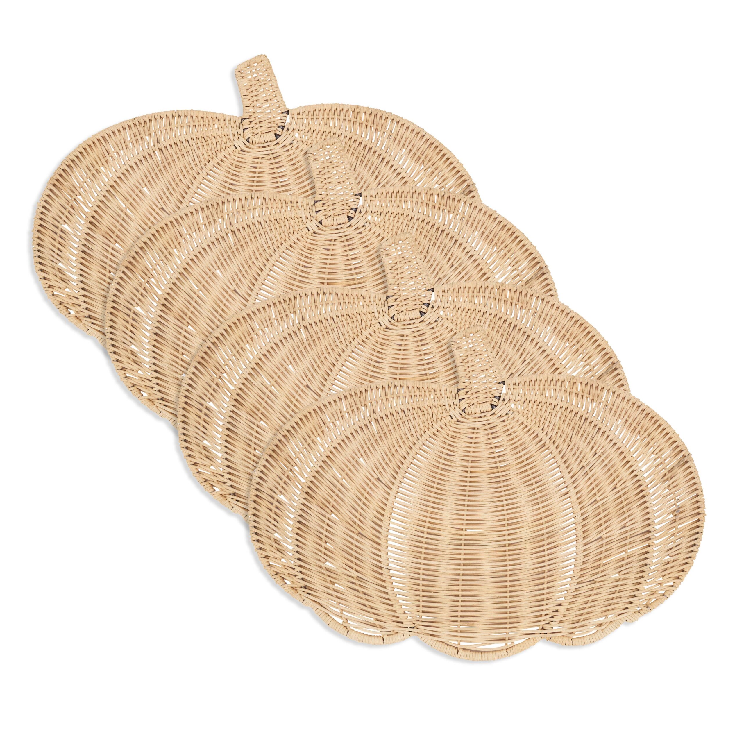 Fall Harvest Rattan Pumpkin Placemat: Brown, 13"x17" - Image 13
