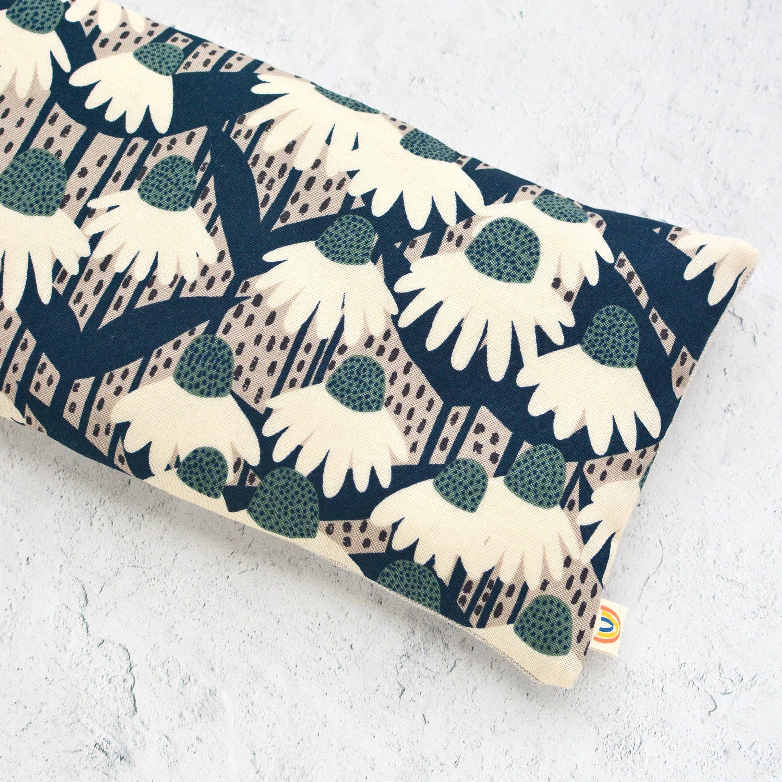 Weighted Eye Pillow in Fern Coneflower and Linen: Lavender - Image 3
