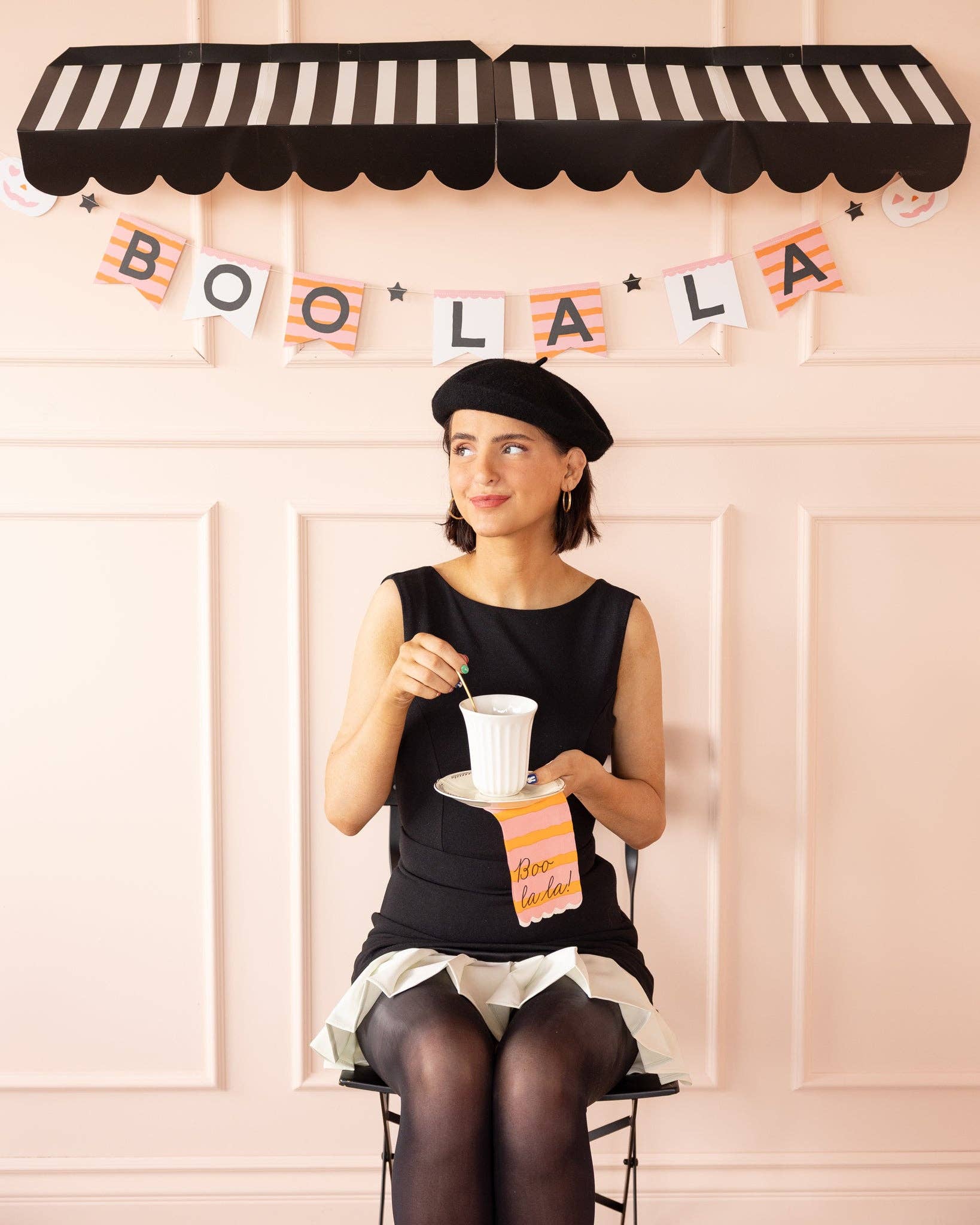 Pink & Orange Boo La La Dinner Napkin - Image 3