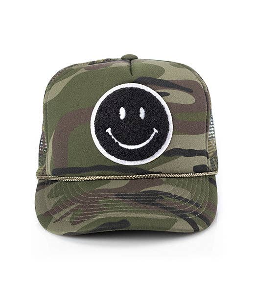Local Beach Smiley Patch Trucker Hat: Kelly Green - Image 17
