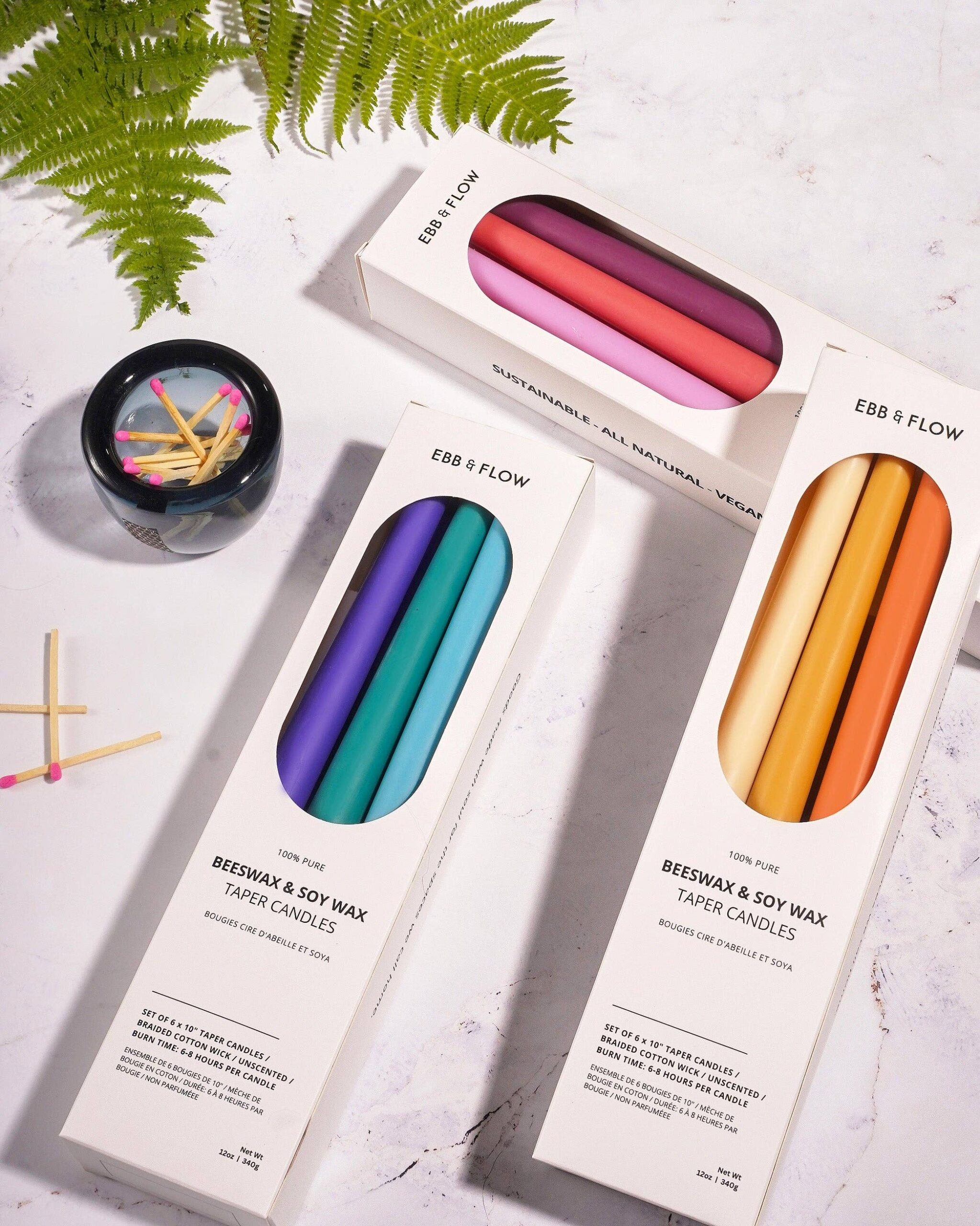 Ebb & Flow - Beeswax / Soy Taper Candle Box Set - Warm - Image 3