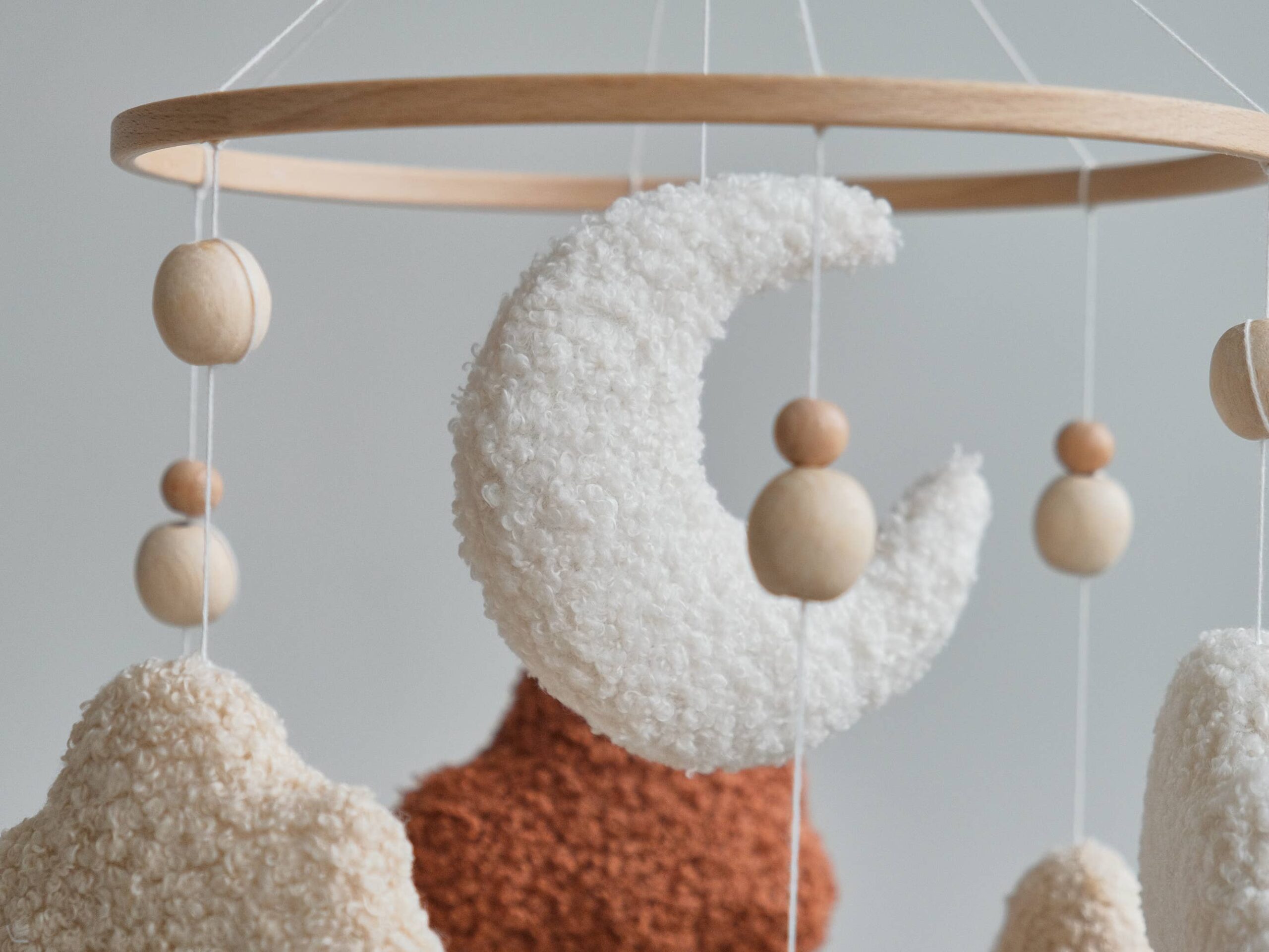 ChilDreams - Cloud Baby Mobile, Neutral Baby Crib Mobile, Cloud Nursery - Image 4