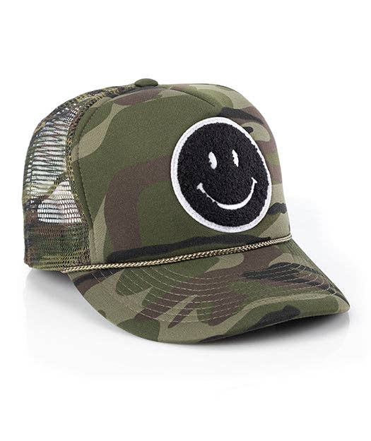 Local Beach Smiley Patch Trucker Hat: Kelly Green - Image 18