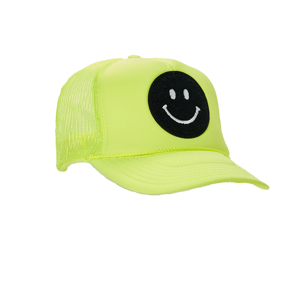 Local Beach Smiley Patch Trucker Hat: Kelly Green - Image 6