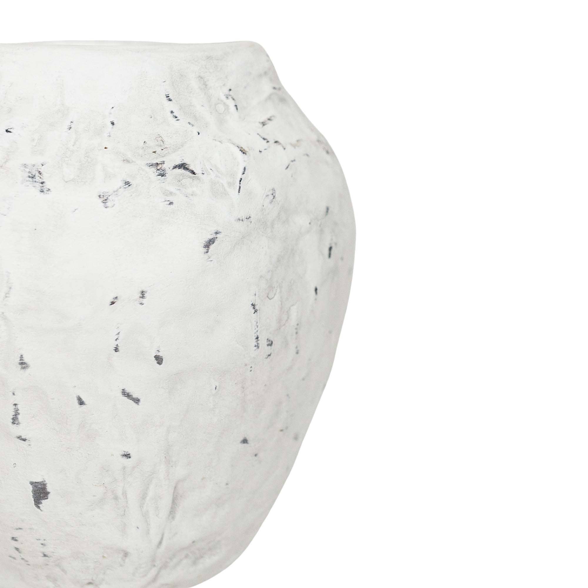 Ambrosine Distressed Ceramic Vase White - Image 2