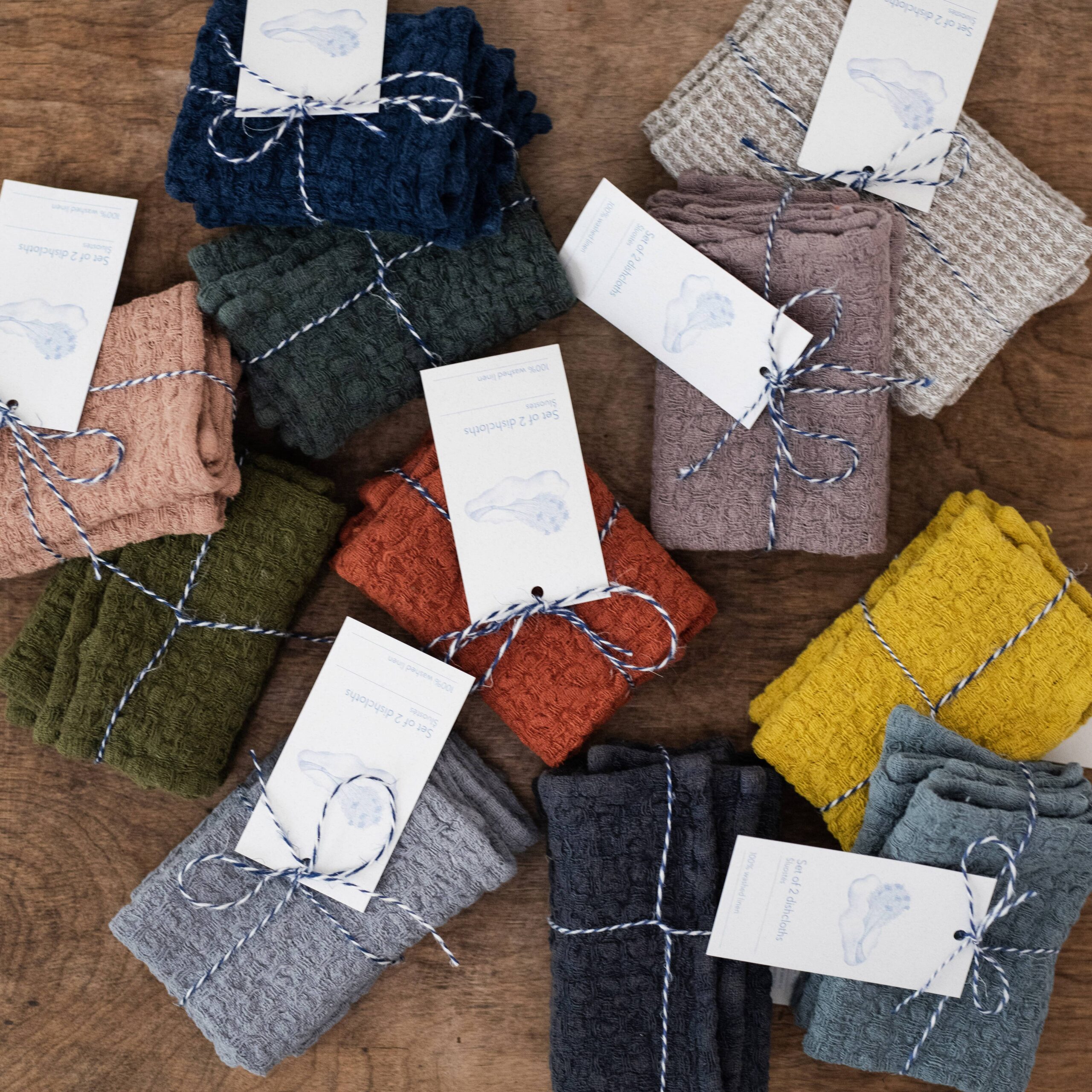 Linen Tales - Cafe Creme Linen Dishcloth Set of 2 - Image 6