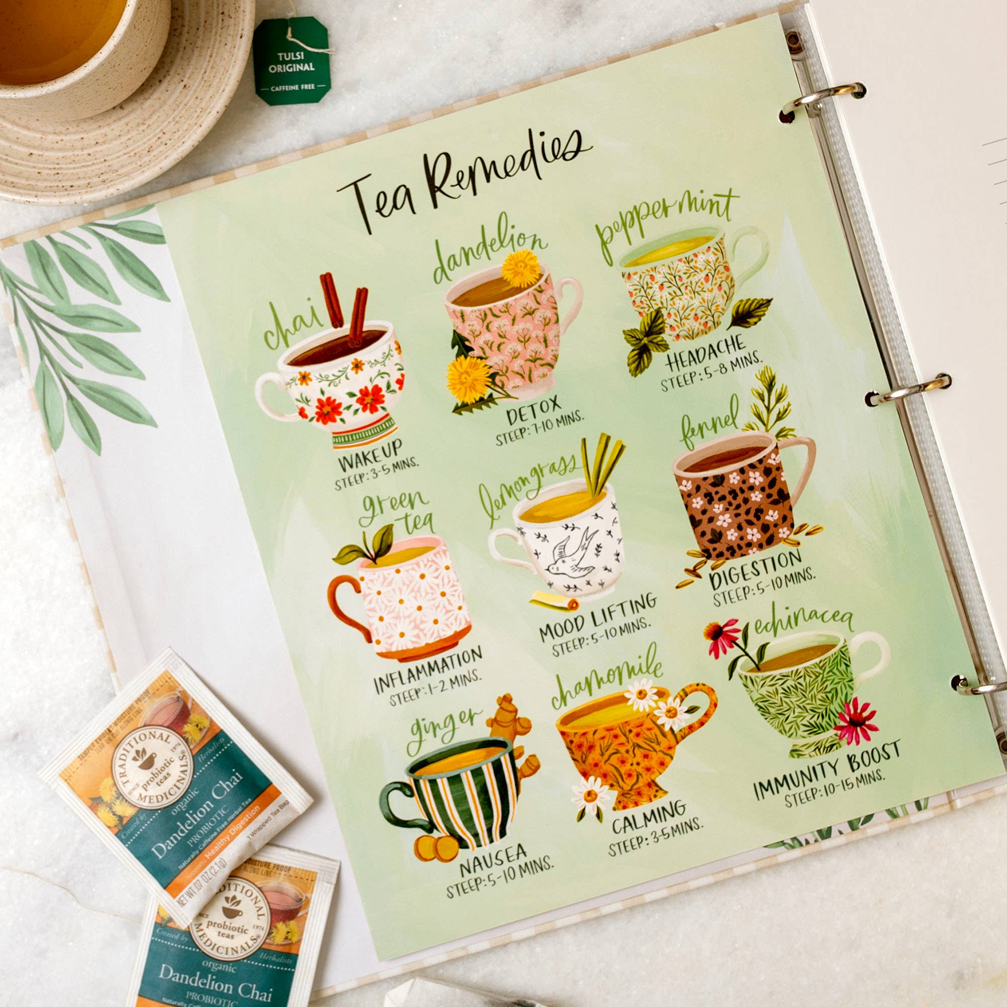 Beige Gingham Large Recipe Binder - Image 5