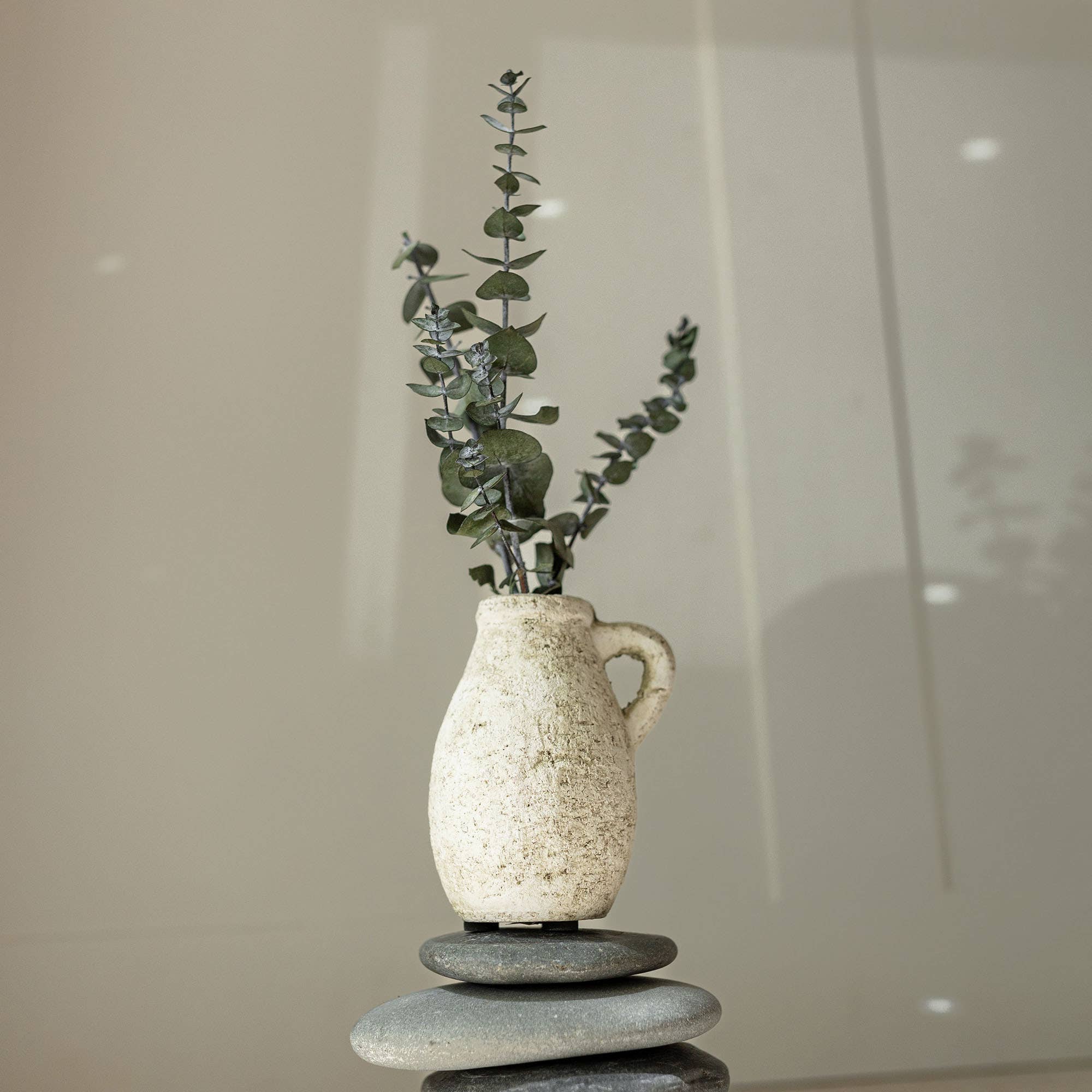 Charlotte Pitcher Bud Vase Antique White Terracotta - Image 2