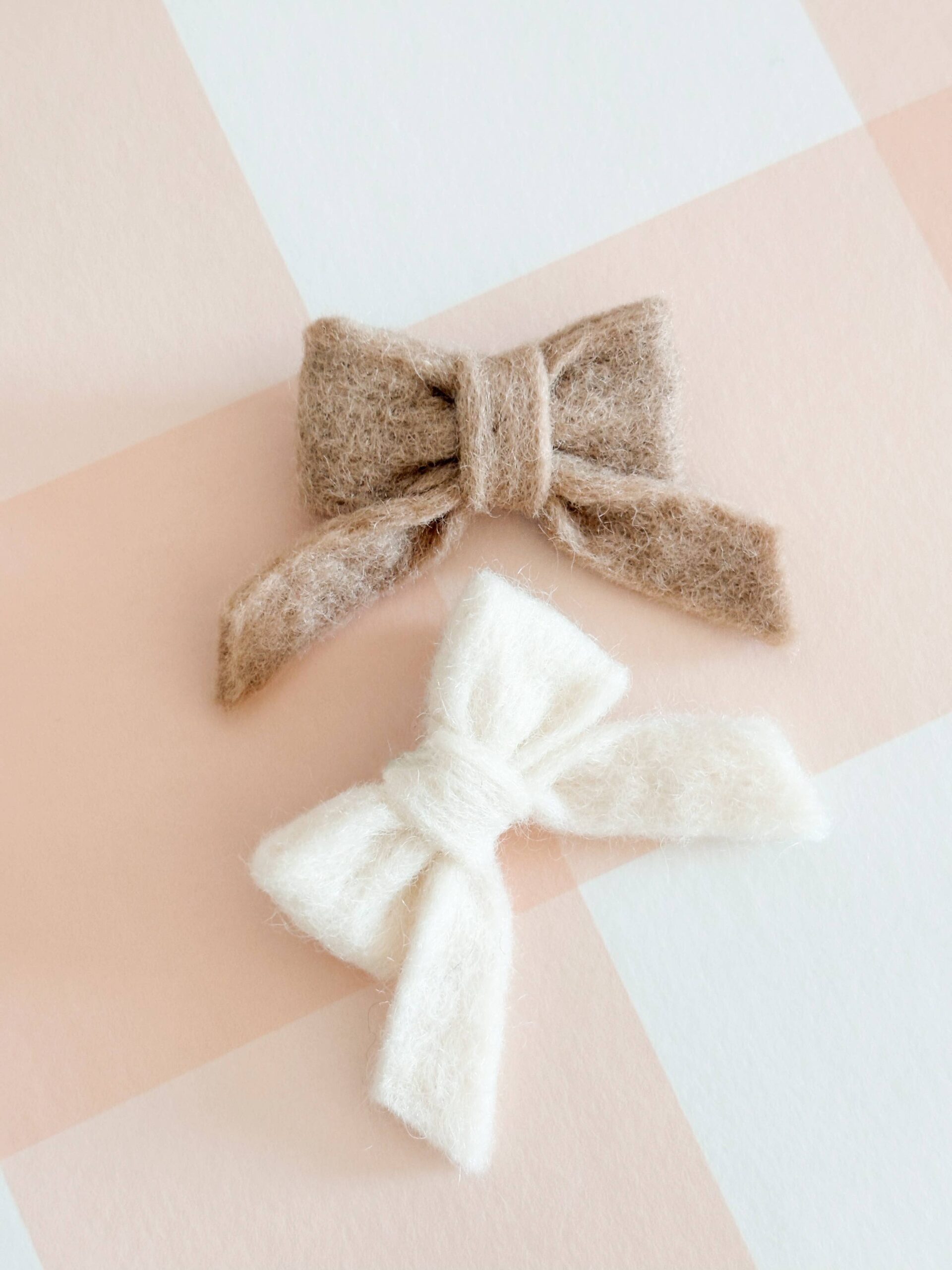 Felted Wool Bow Clips