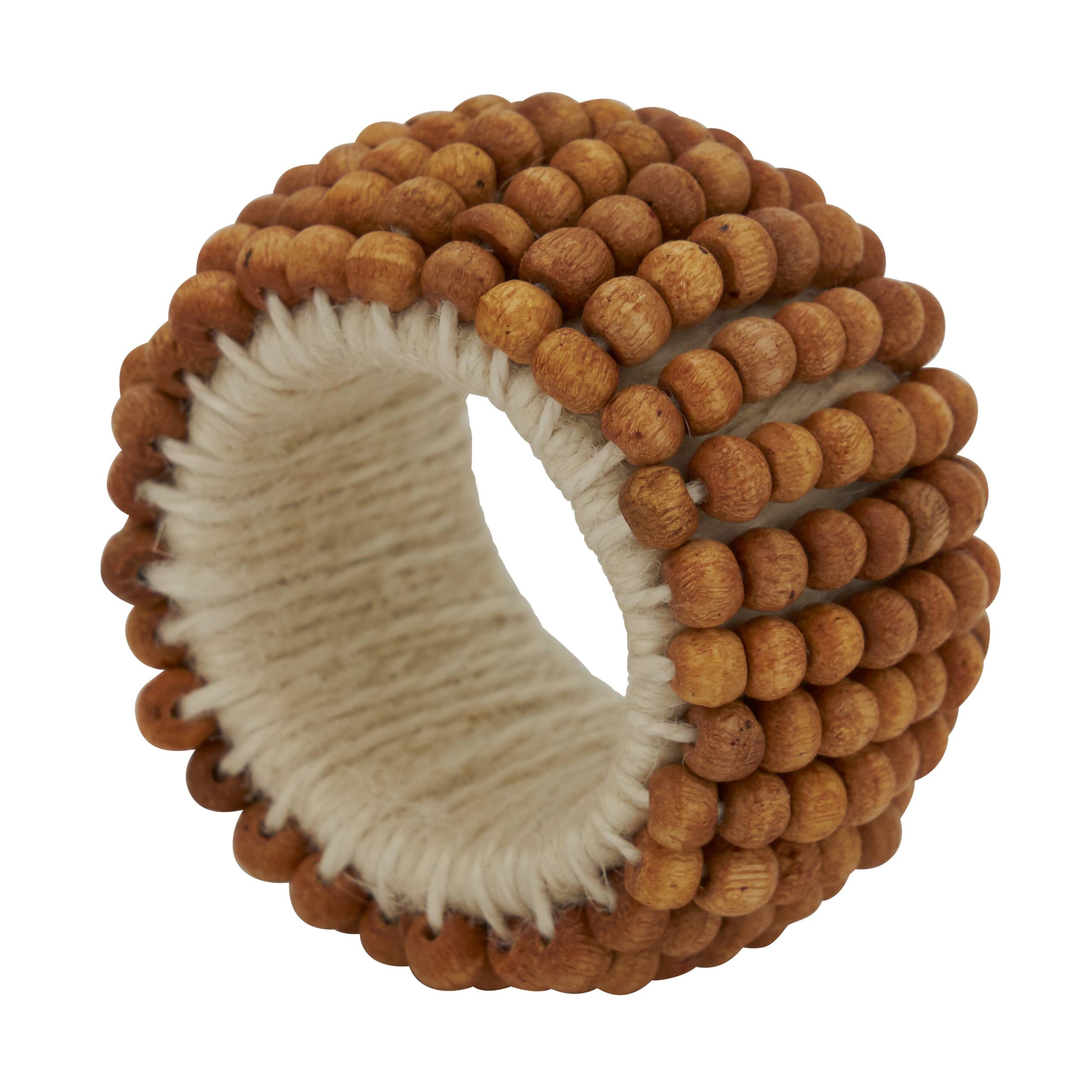 Wooden Bead Napkin Ring: Natural