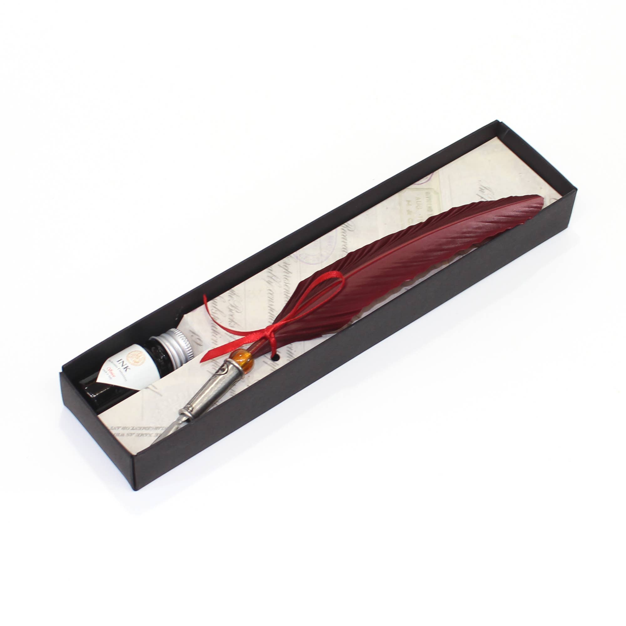 San Lorenzo Design - Classic Feather Pen, with Decorative Metal. Calligraphy