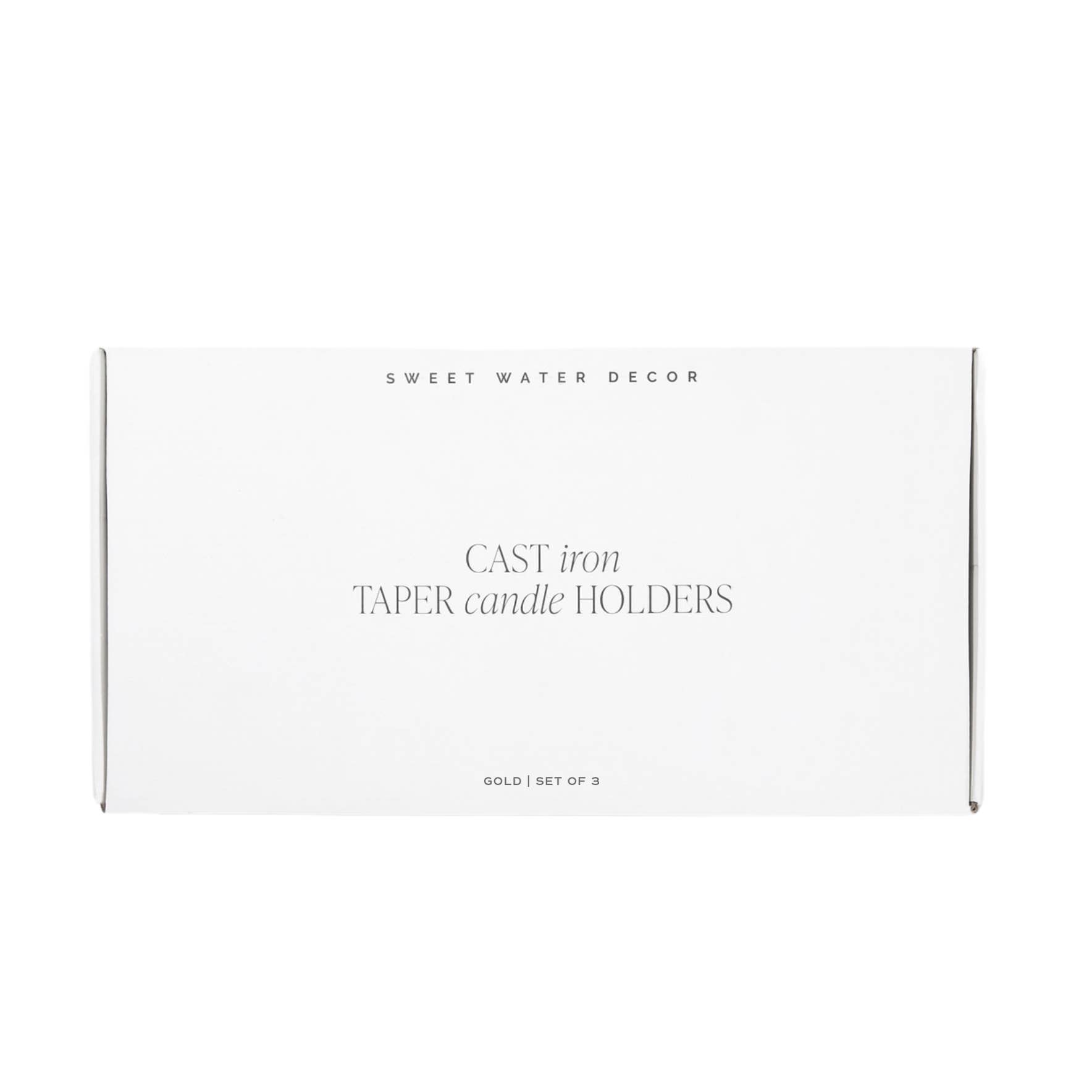 Gold Cast Iron Taper Candle Holders, Set of 3 - Image 2