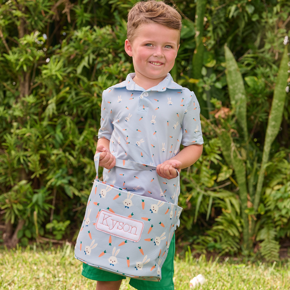 Kids Easter Egg Hunt Easter Basket - Boys Blue Carrots