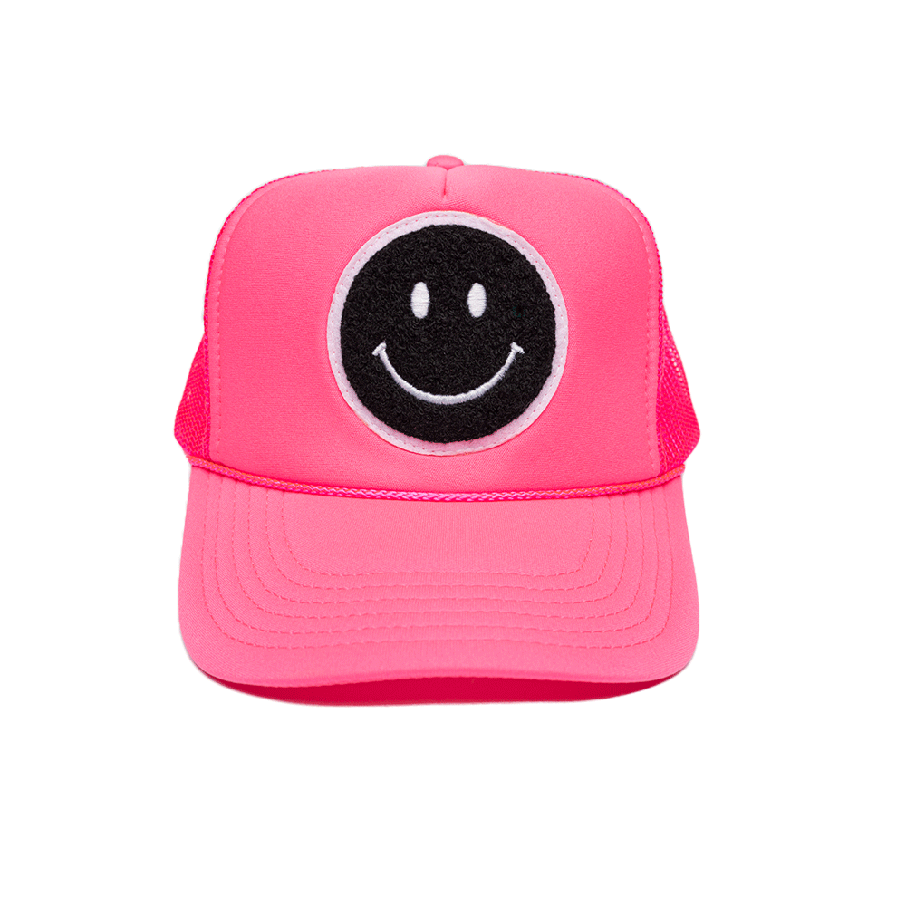 Local Beach Smiley Patch Trucker Hat: Kelly Green - Image 3