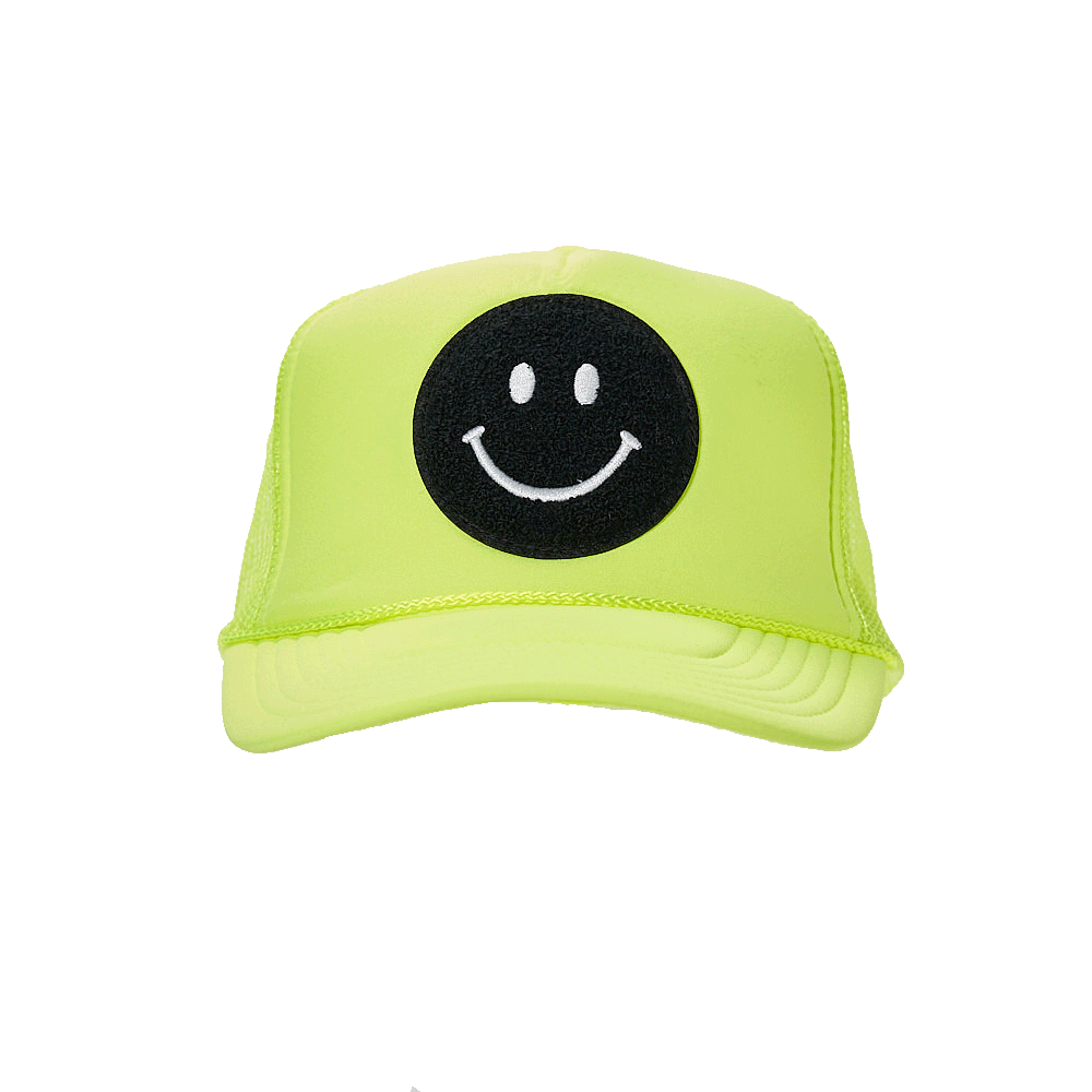 Local Beach Smiley Patch Trucker Hat: Kelly Green - Image 5