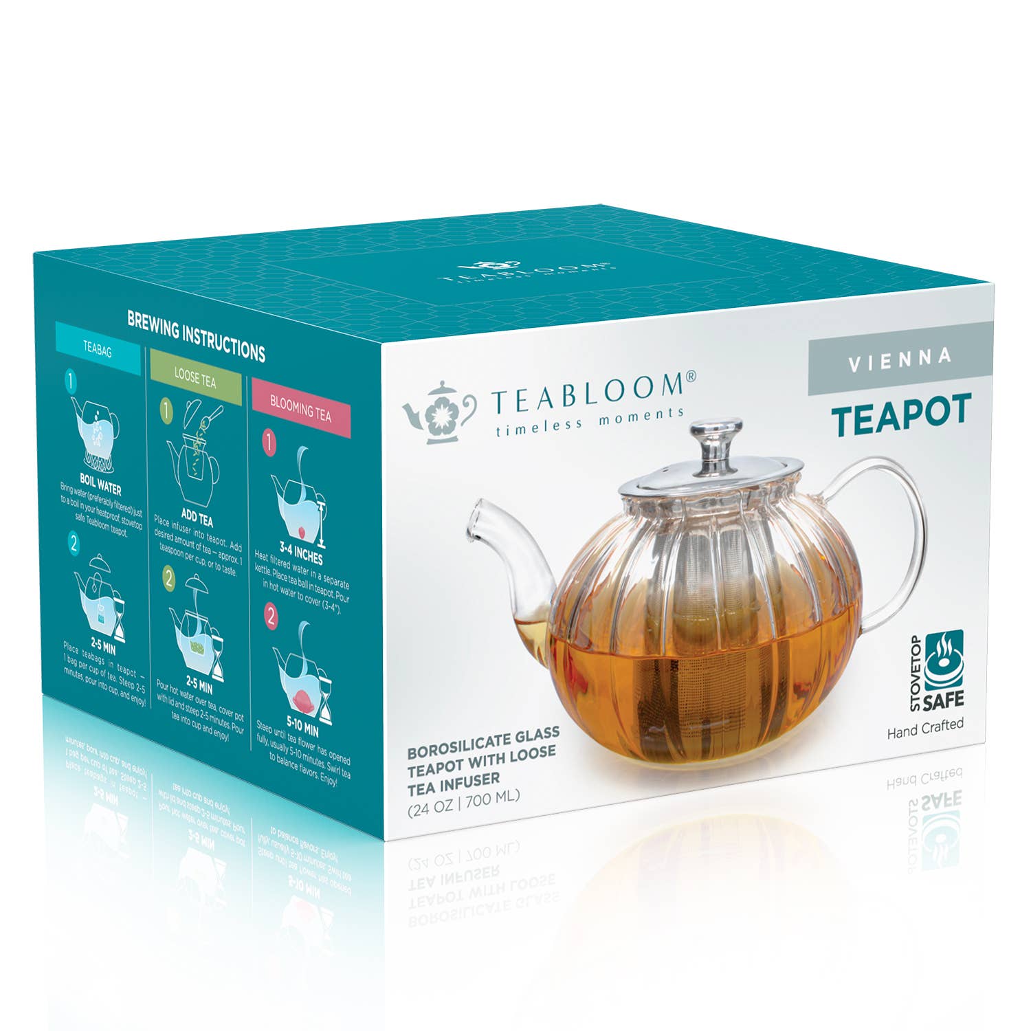 Teabloom Vienna Glass Teapot With Removable Infuser - Image 3