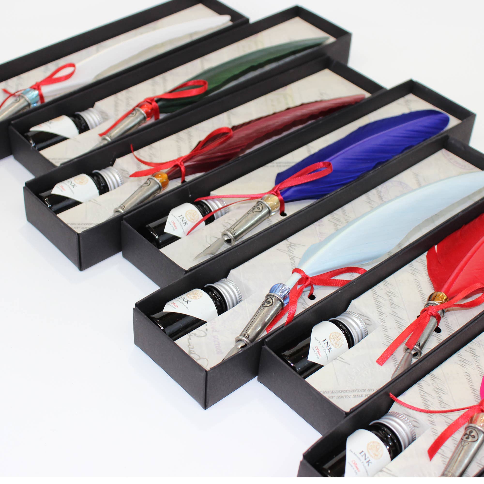 San Lorenzo Design - Classic Feather Pen, with Decorative Metal. Calligraphy - Image 3