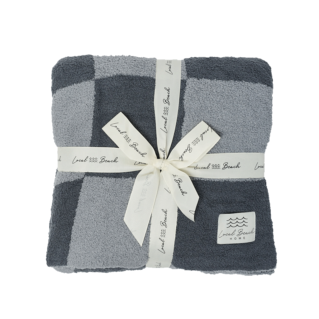 Checker Luxe Home Blanket: Bubble Gum/Orange - Image 6