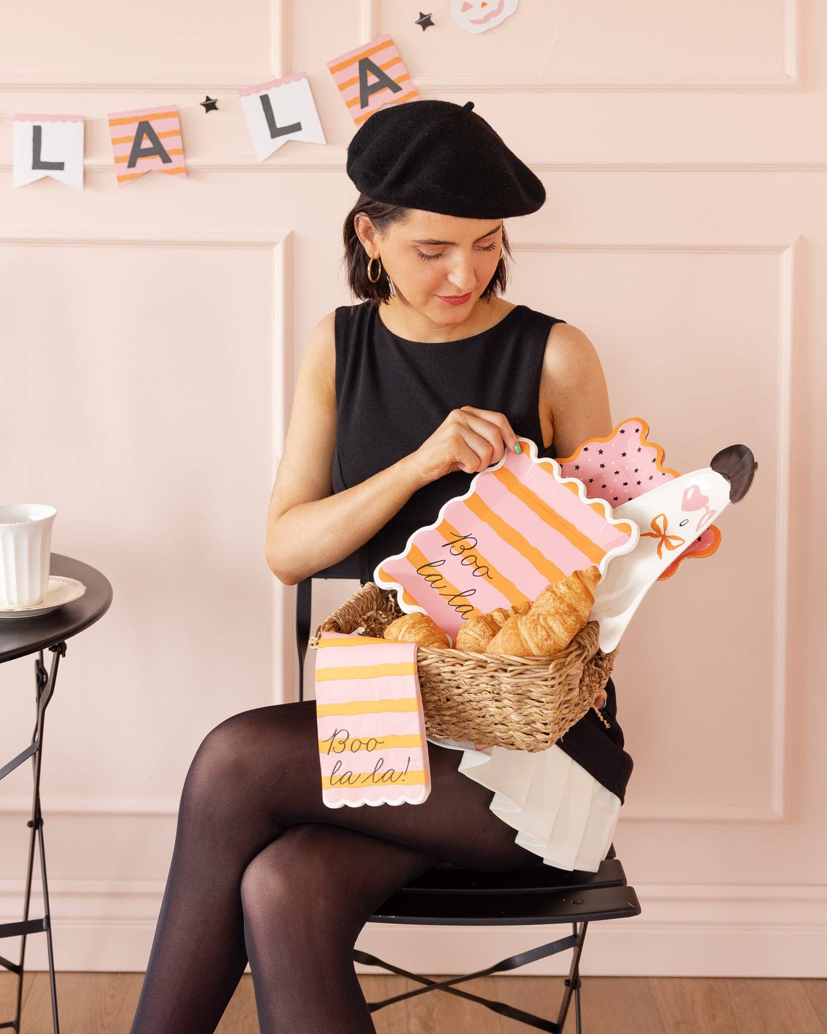 Pink & Orange Boo La La Dinner Napkin - Image 6