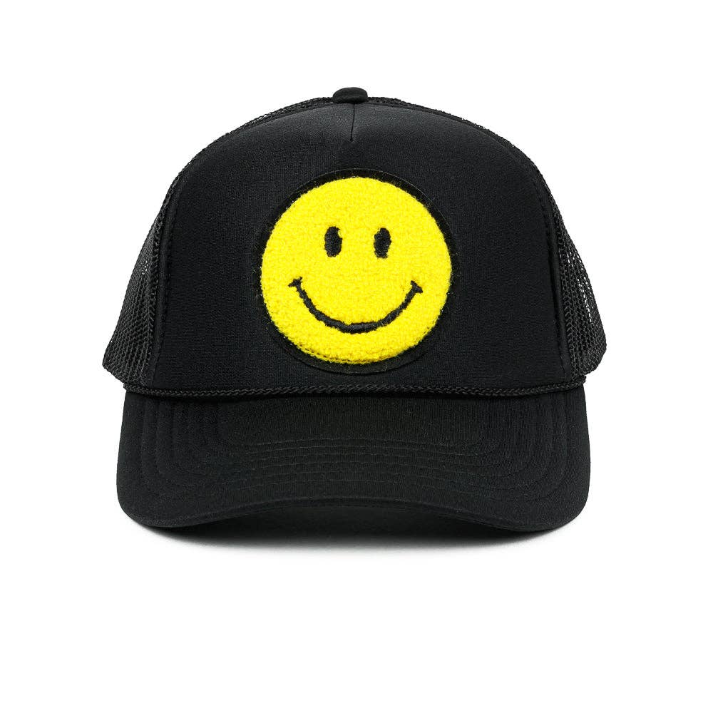 Local Beach Smiley Patch Trucker Hat: Kelly Green - Image 9