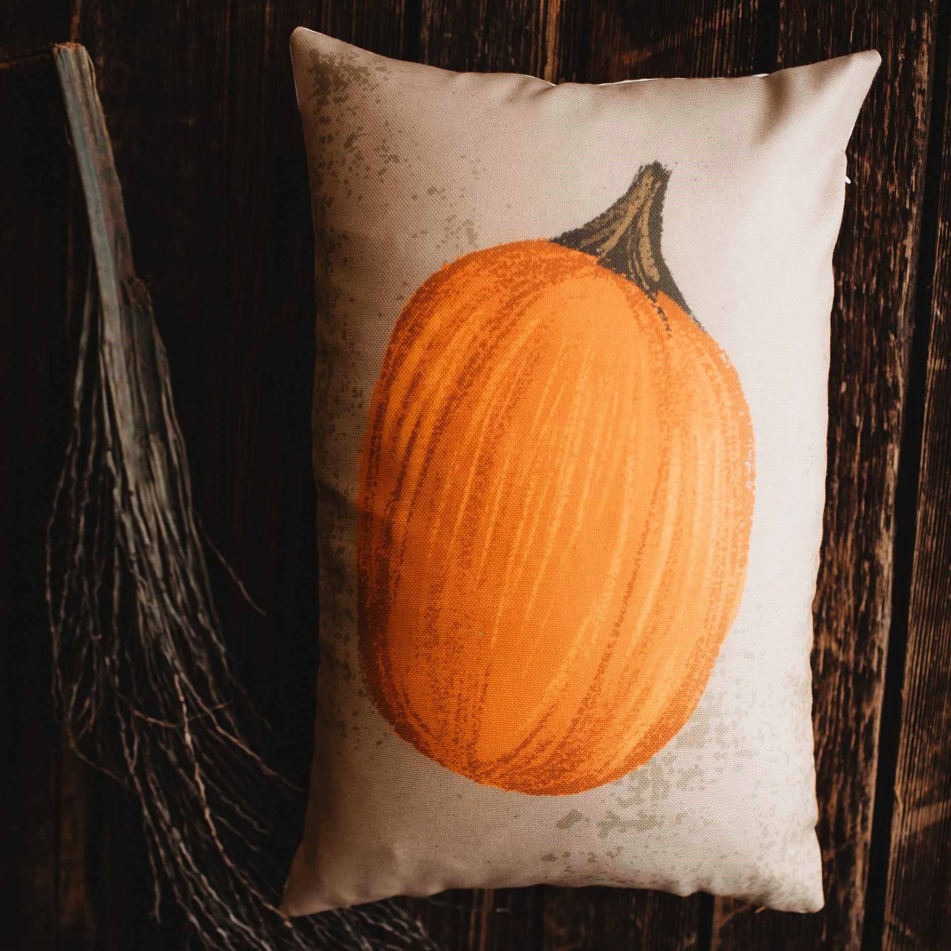 UniikPillows - Primitive Flat Fall Pumpkin Lumbar Pillow Cover | 18x12 Thanksgiving Décor | Fall Decor | Room Decor | Decorative Pillows | Gift for her - Image 6
