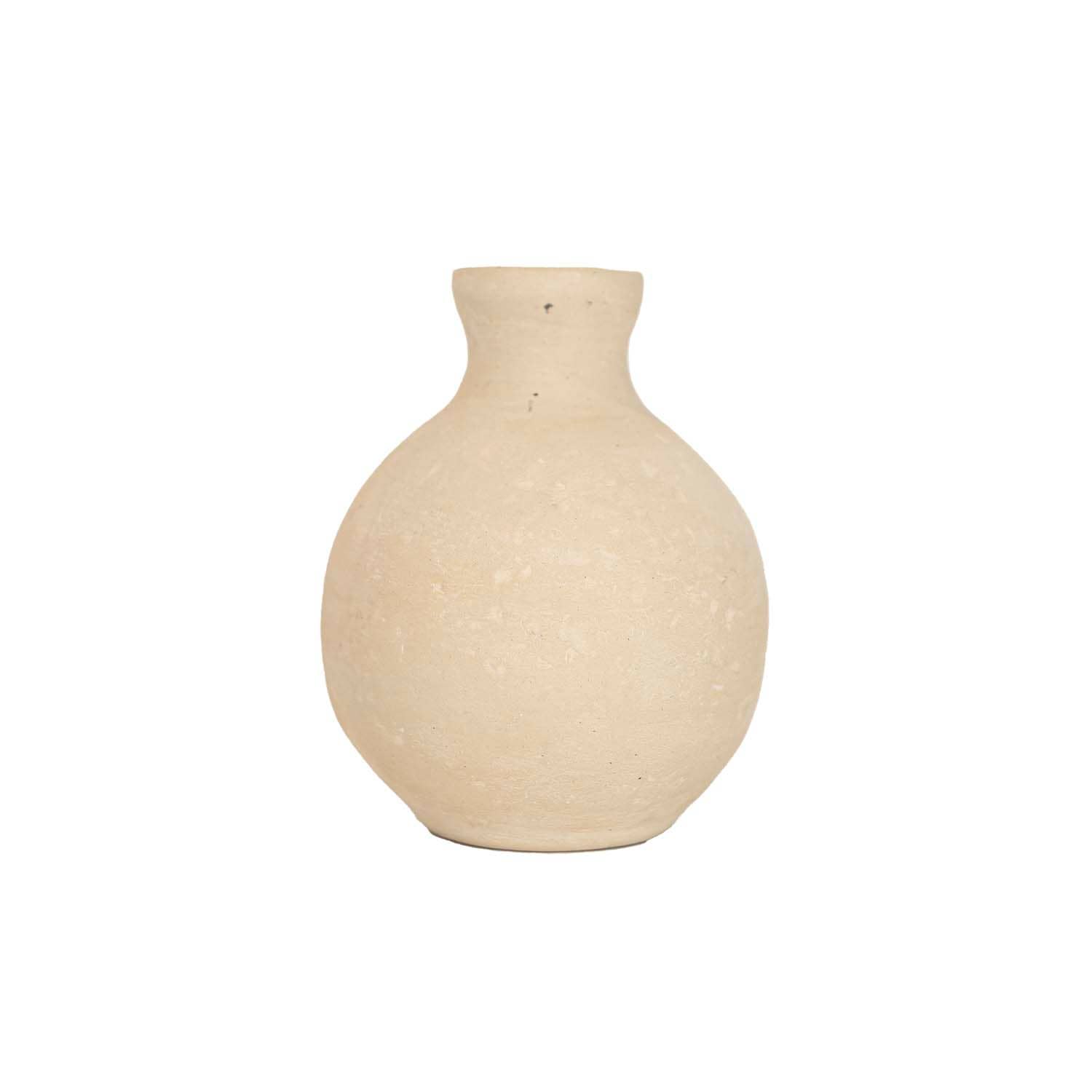 Turner Round With Neck Bud Vase Cream Paper Mache - Image 2