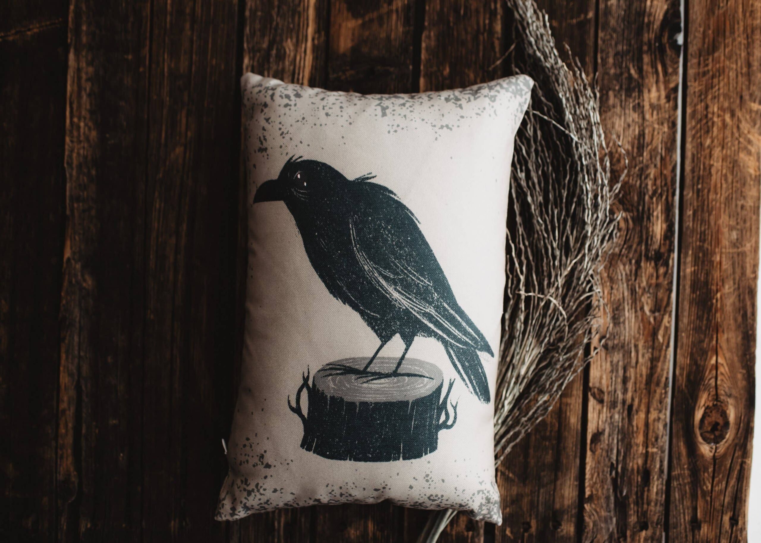 UniikPillows - Primitive Black Crow Lumbar Pillow Cover - Image 2