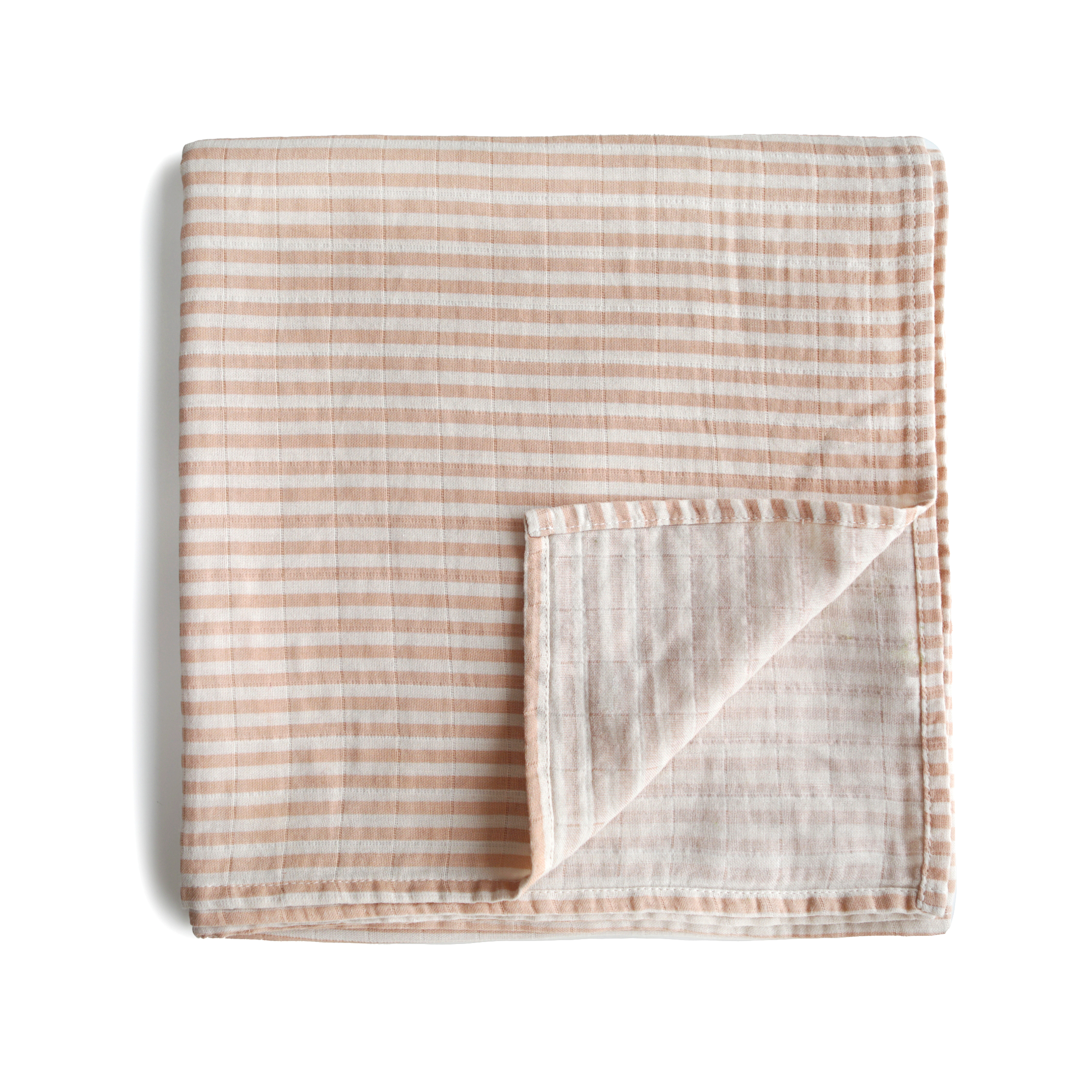 Organic Cotton Muslin Swaddle Blanket-Natural Stripe
