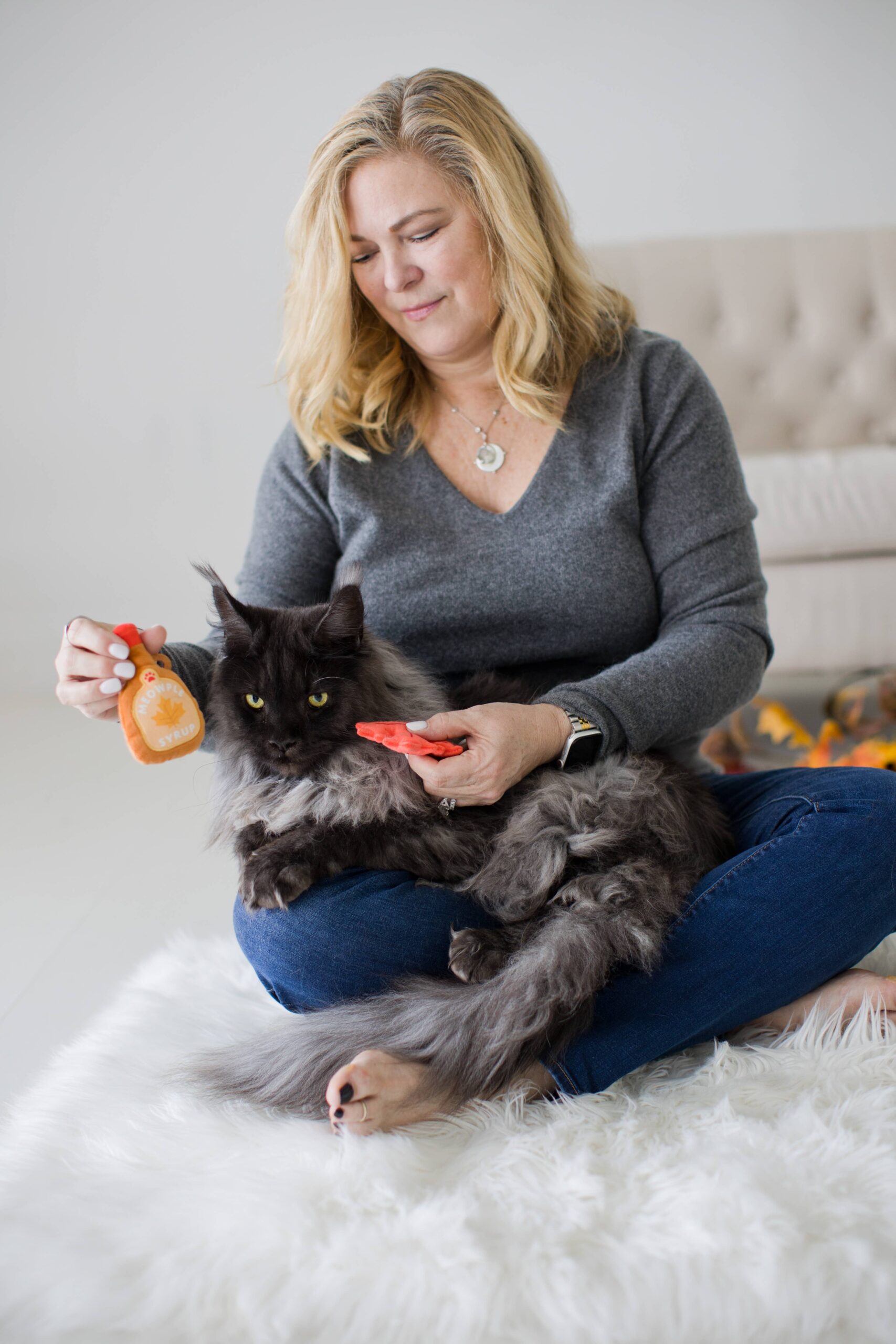 Maple Leaf & Syrup Fall Cat Toys, Set of 2 - Image 3