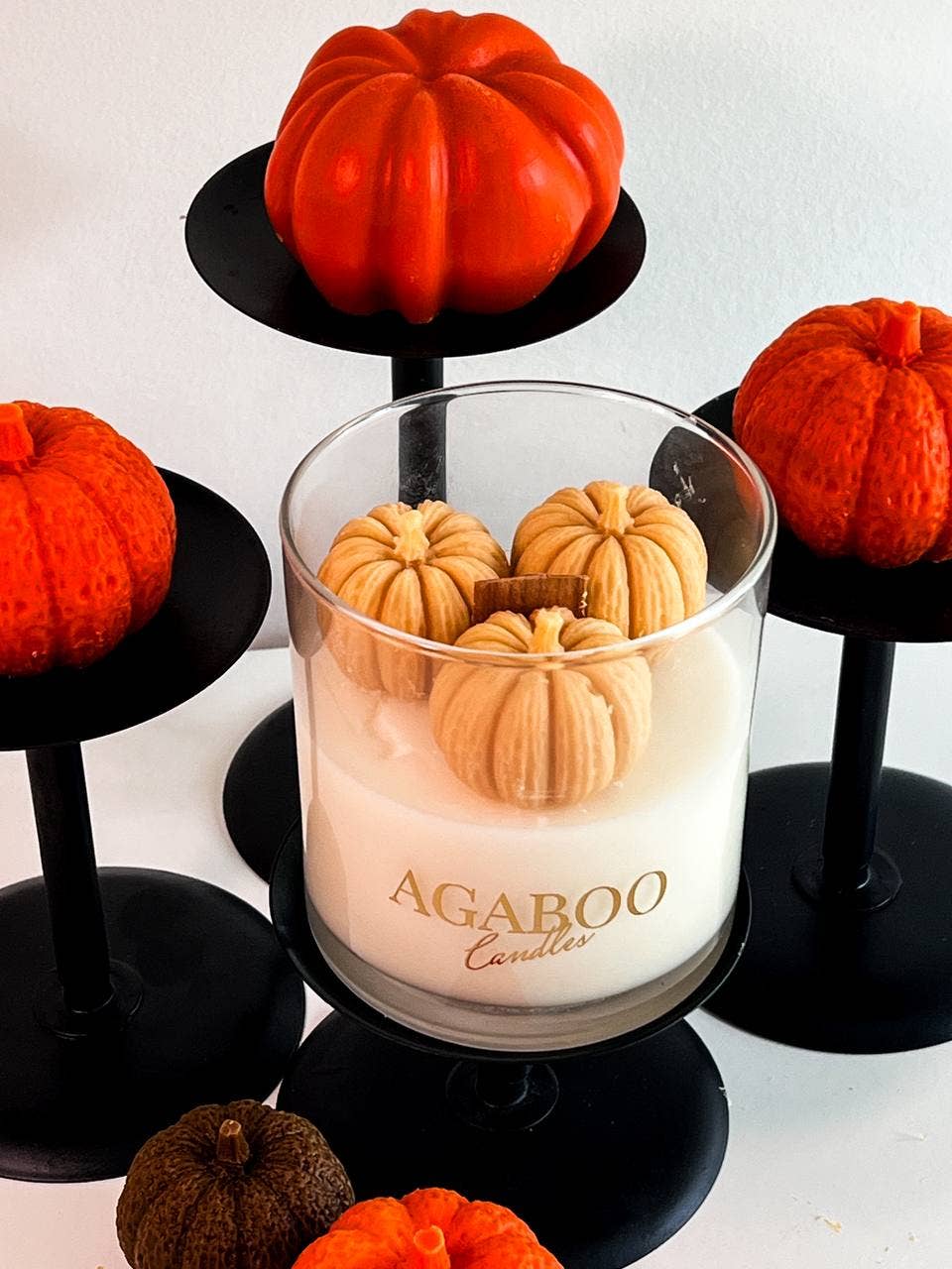 Agaboo Candle - Halloween Candle 9 oz-Container Candle with Pumpkin 3.5x3in