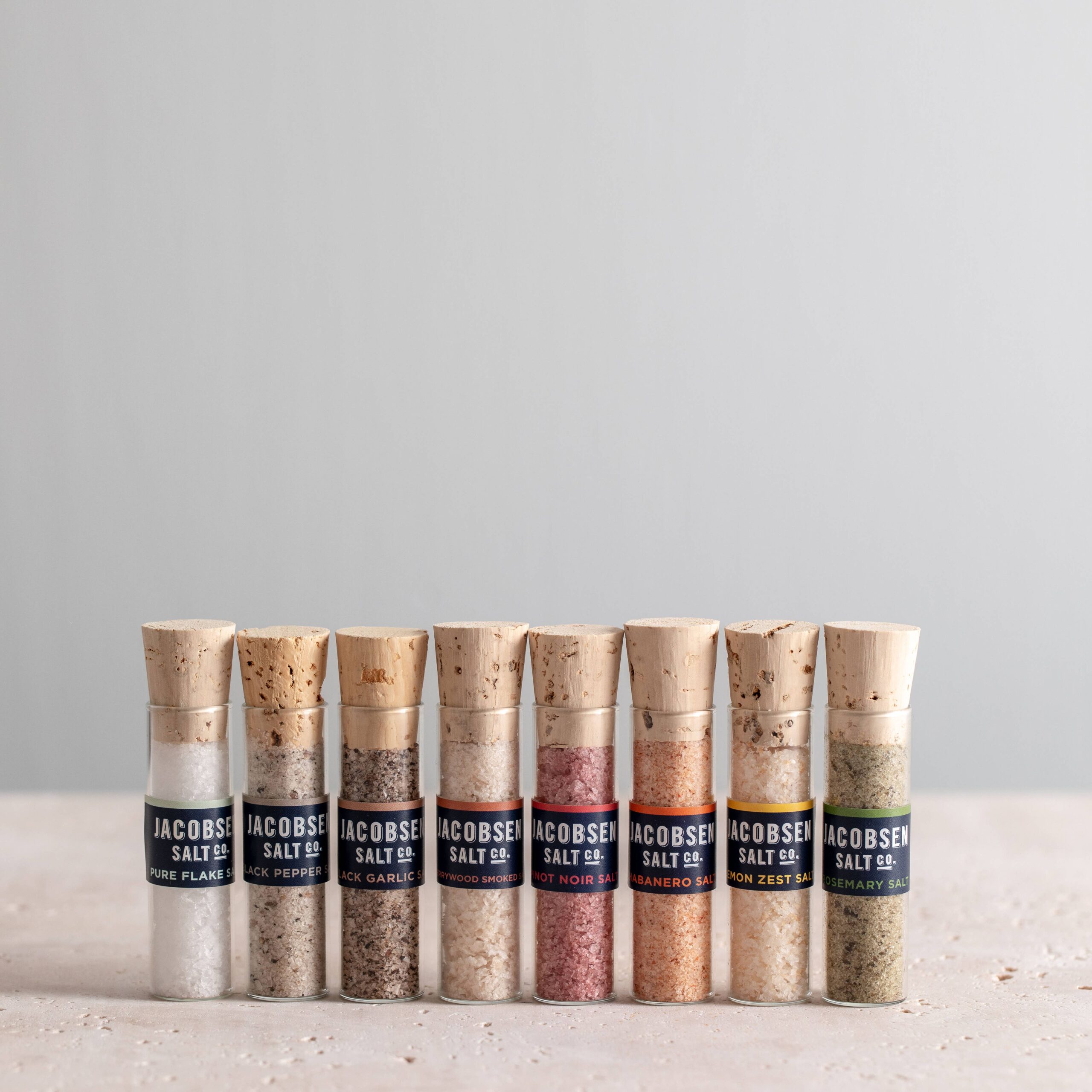 Jacobsen Salt Co. - Infused Sea Salt Gift Set - Eight Vial Collection