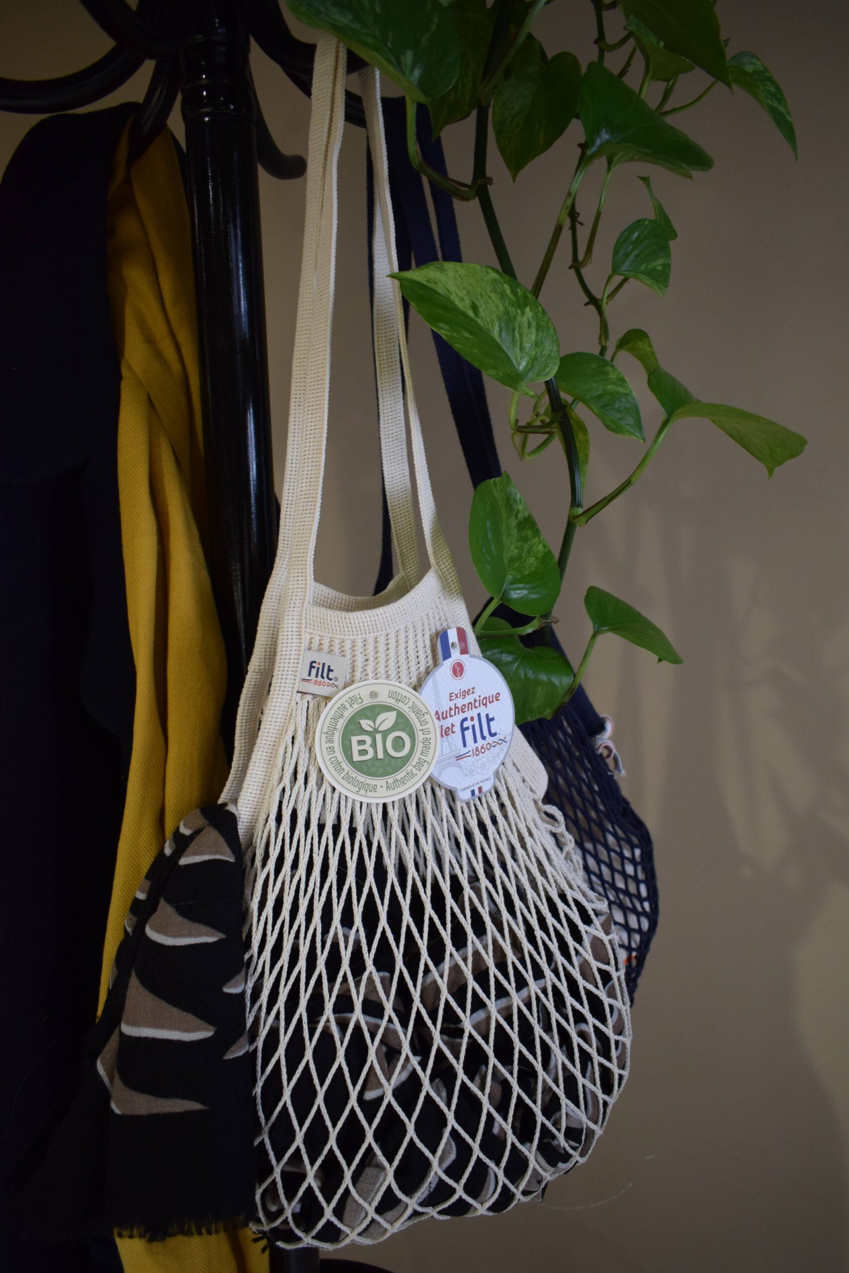 Filt1860 - Ecru shopping net with large handles - Image 3