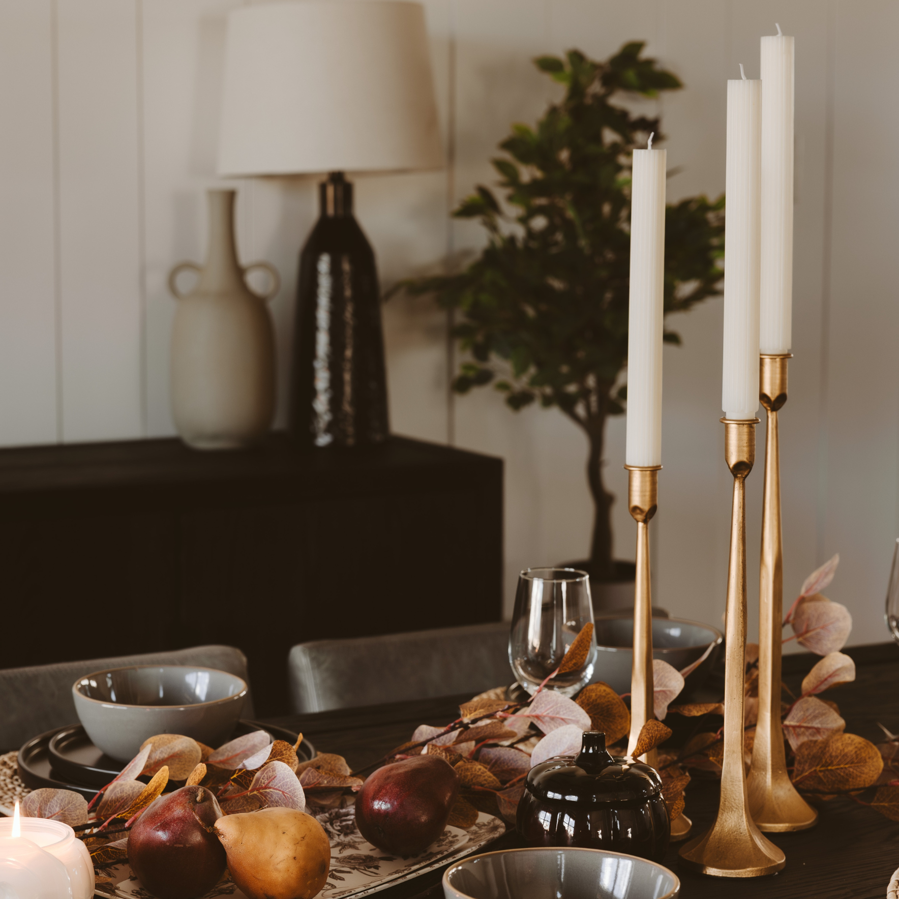 Gold Cast Iron Taper Candle Holders, Set of 3 - Image 4