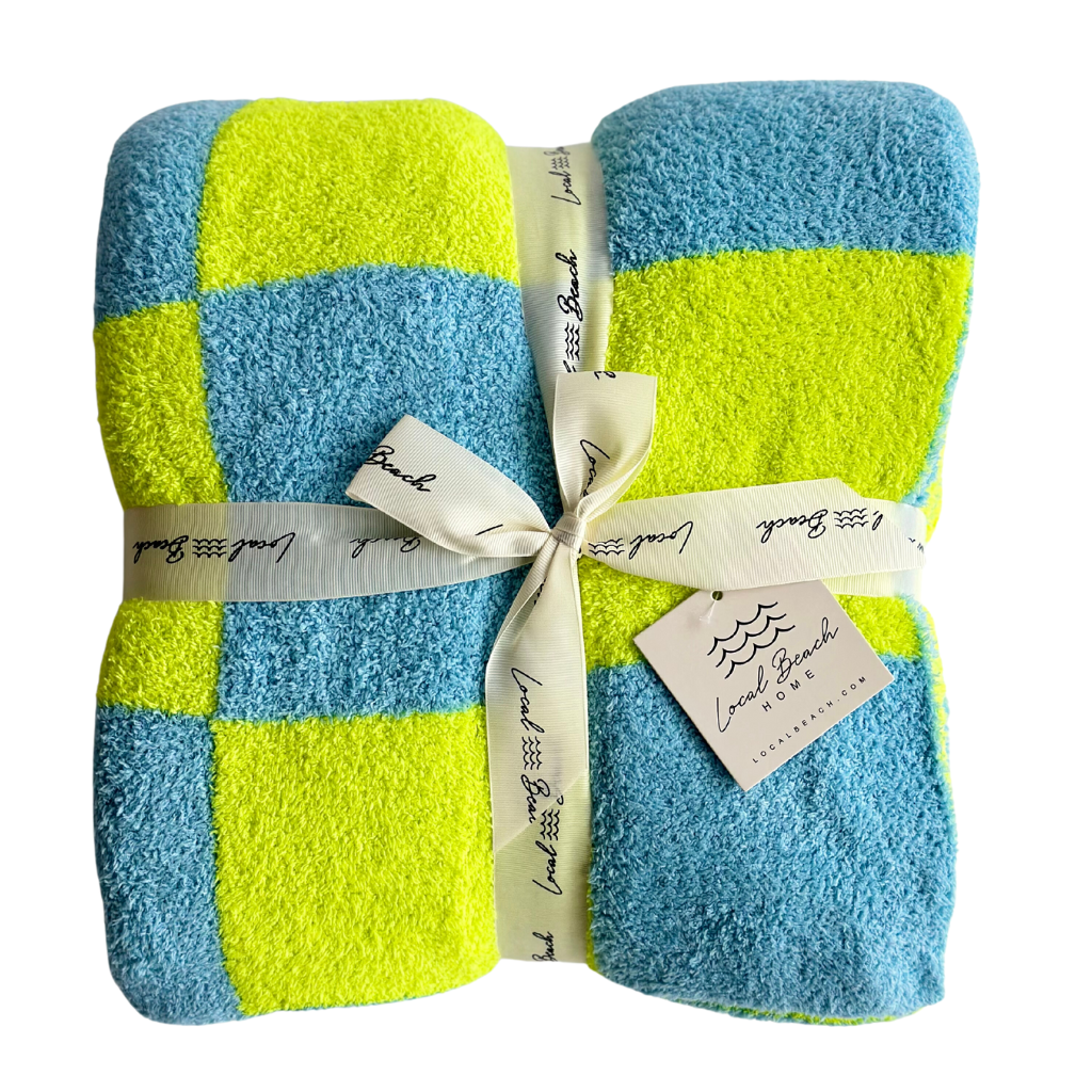 Checker Luxe Home Blanket: Bubble Gum/Orange - Image 5