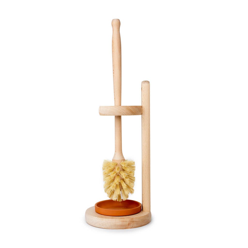 EcoFreax - Wooden toilet brush with stand