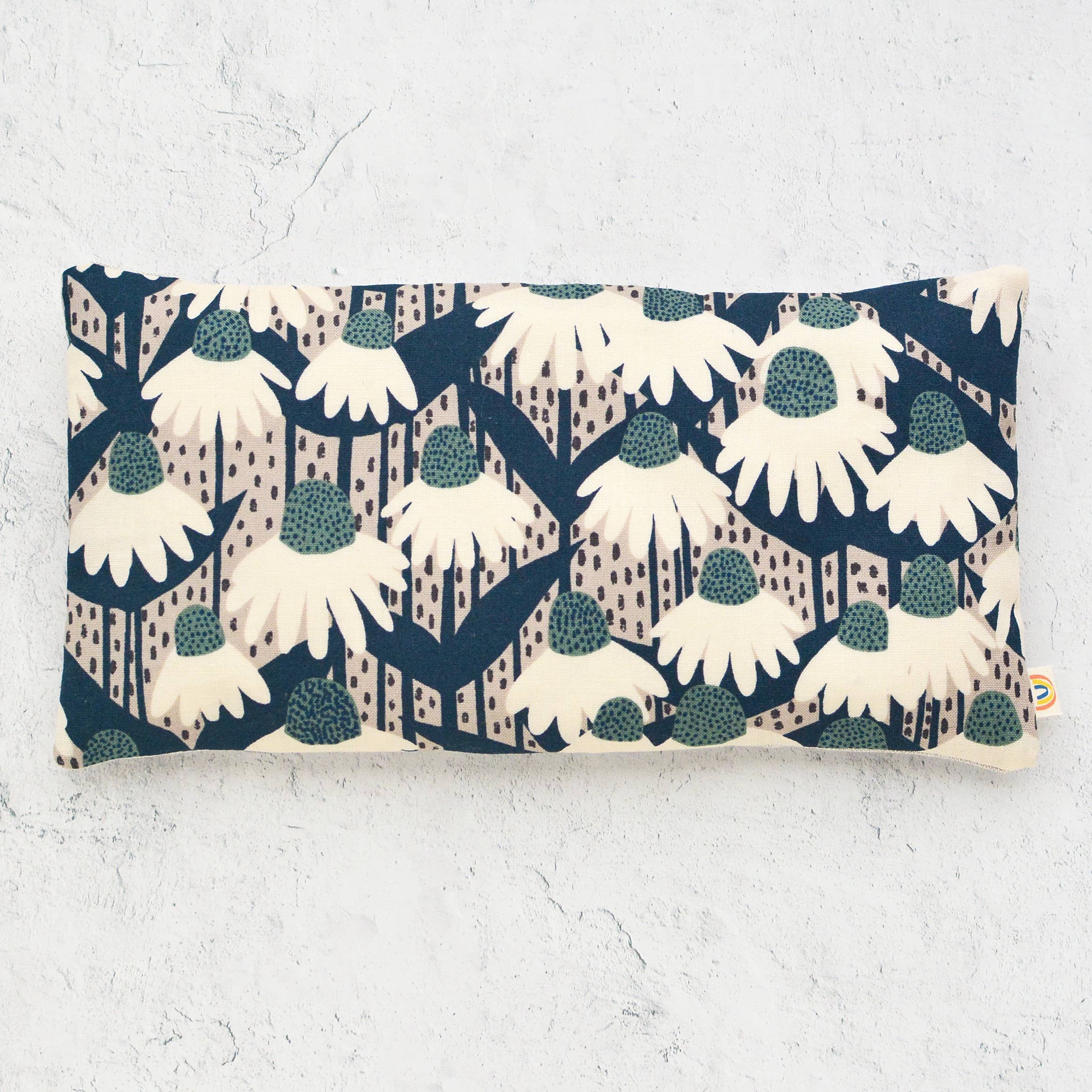 Weighted Eye Pillow in Fern Coneflower and Linen: Lavender - Image 2