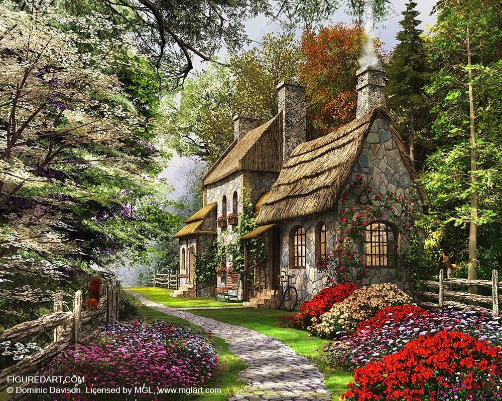 Figured'Art Paint By Number  Rolled Kit -Country scene